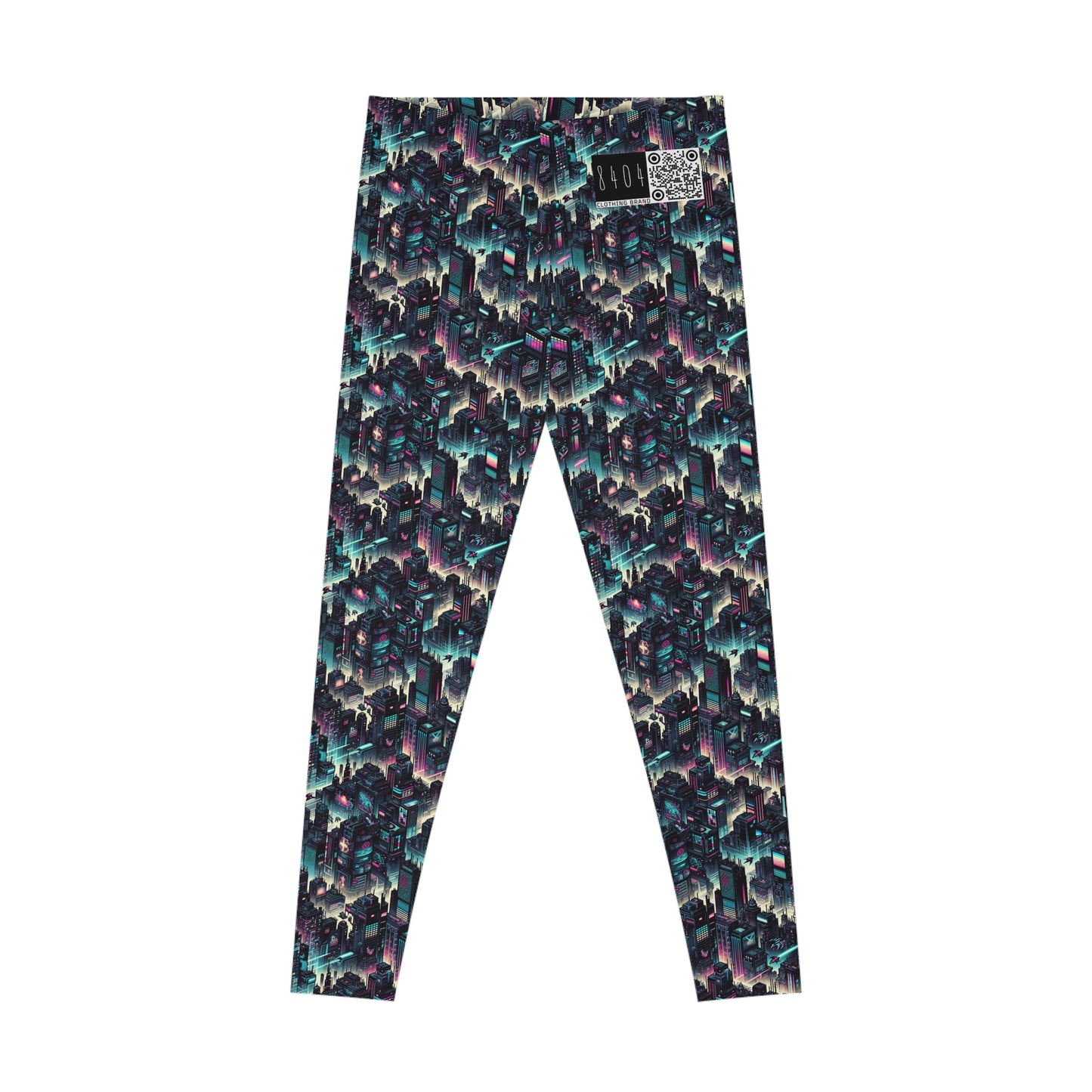 Digital Rebellion Tech-Inspired Streetwear Stretch Leggings - 8404 Design-51