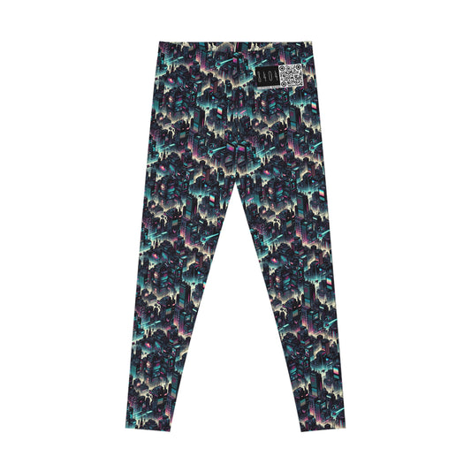 Digital Rebellion Tech-Inspired Streetwear Stretch Leggings - 8404 Design-51