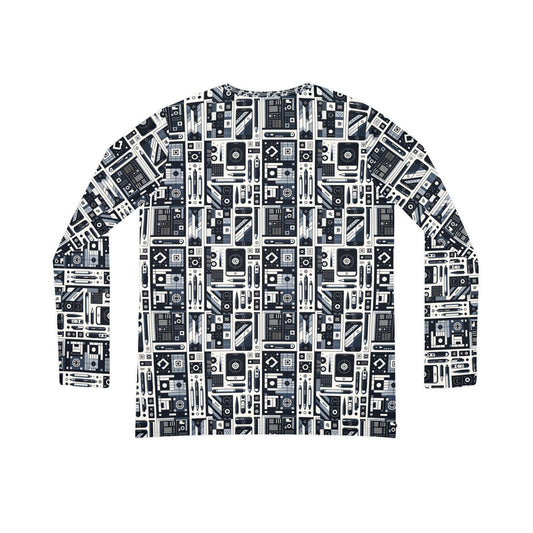 Minimalist Athleisure Minimalist Tech Women's Long Sleeve V-Neck Shirt - 8404 Design-60