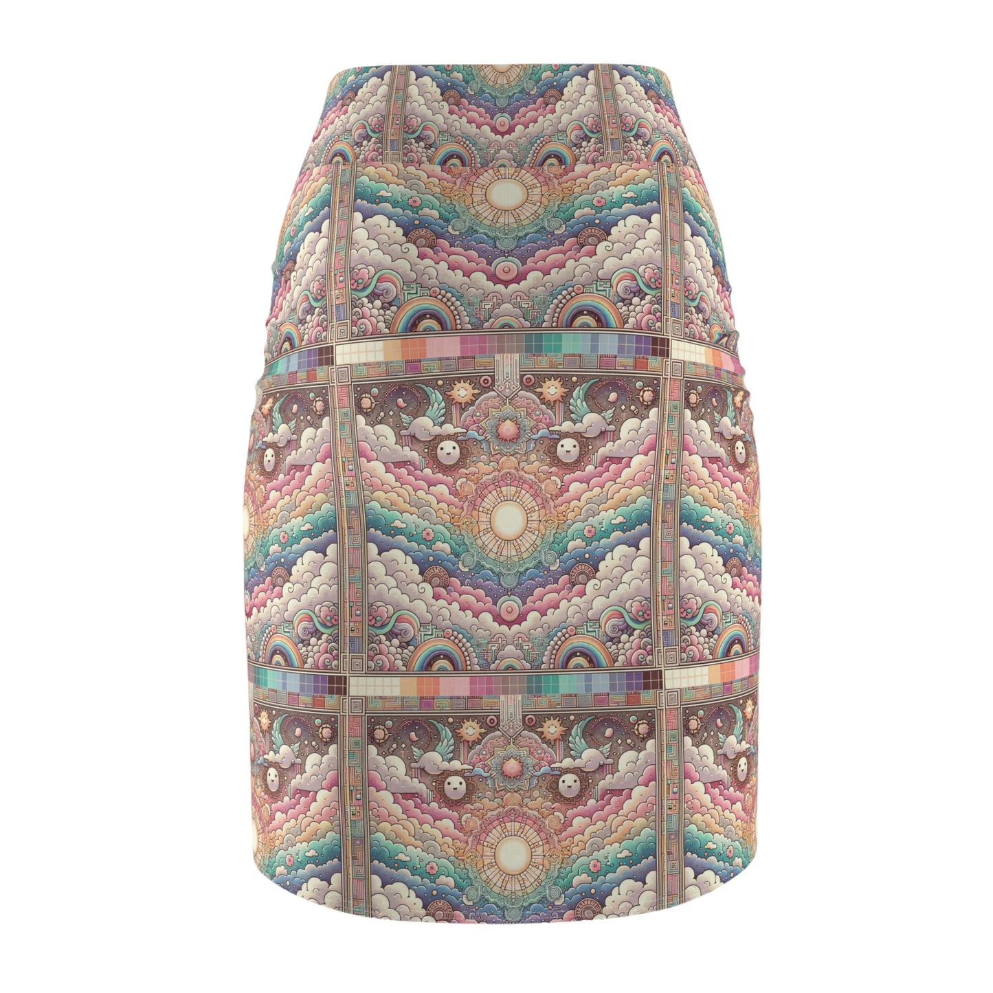 Digital Dreamland Whimsical and Nostalgic Streetwear With a Digital Twist Women's Pencil Skirt - 8404 Design-56