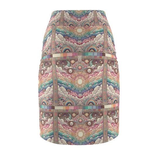 Digital Dreamland Whimsical and Nostalgic Streetwear With a Digital Twist Women's Pencil Skirt - 8404 Design-56