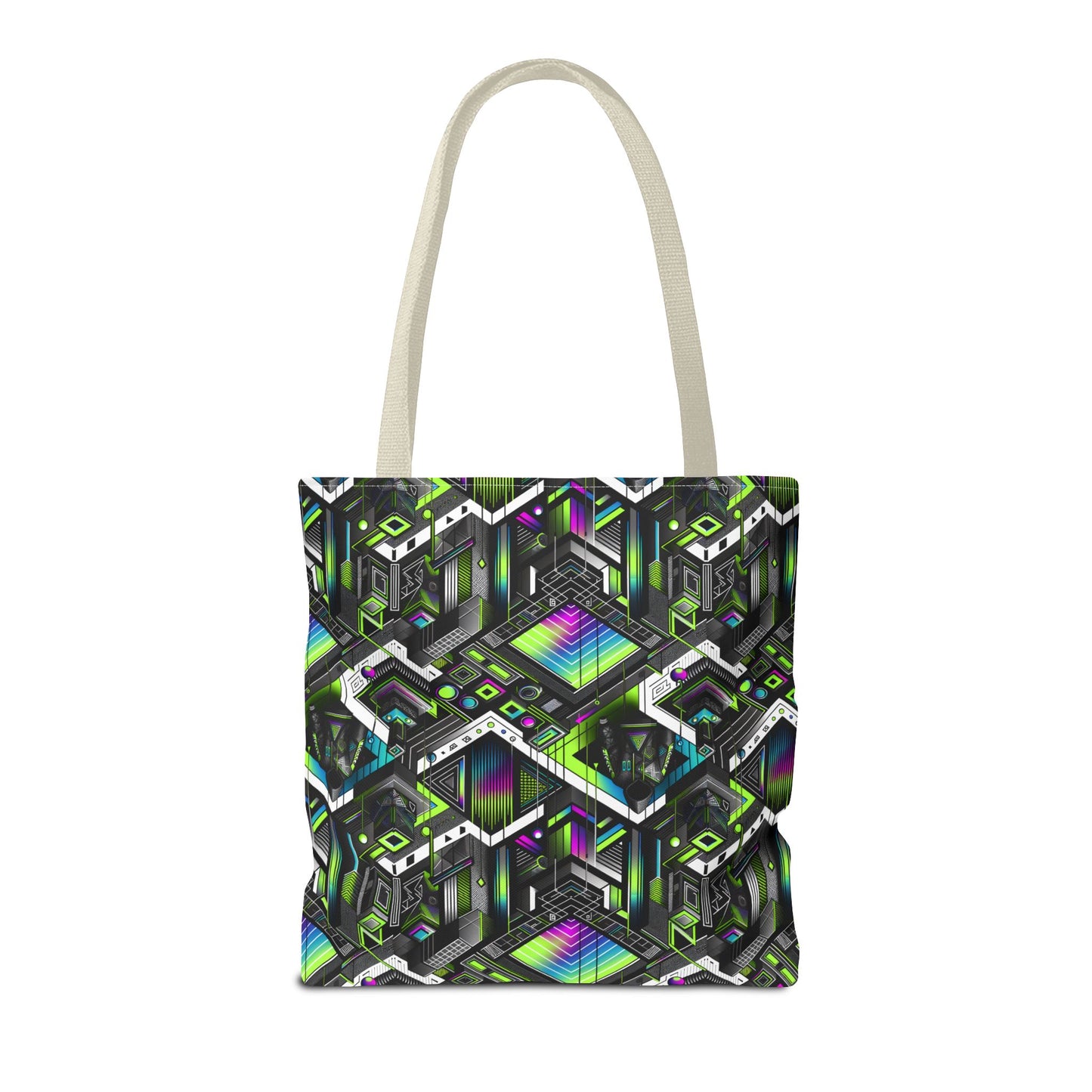 Retro Futurism Graphics Tech-Forward Streetwear Tote Bag - 8404 Design-52