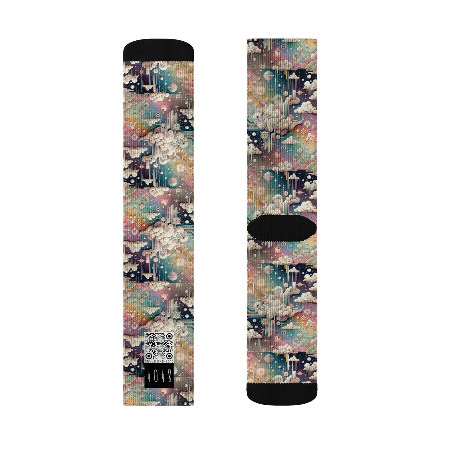 Digital Dreamland Whimsical and Nostalgic Streetwear With a Digital Twist Sublimation Socks - 8404 Design-52