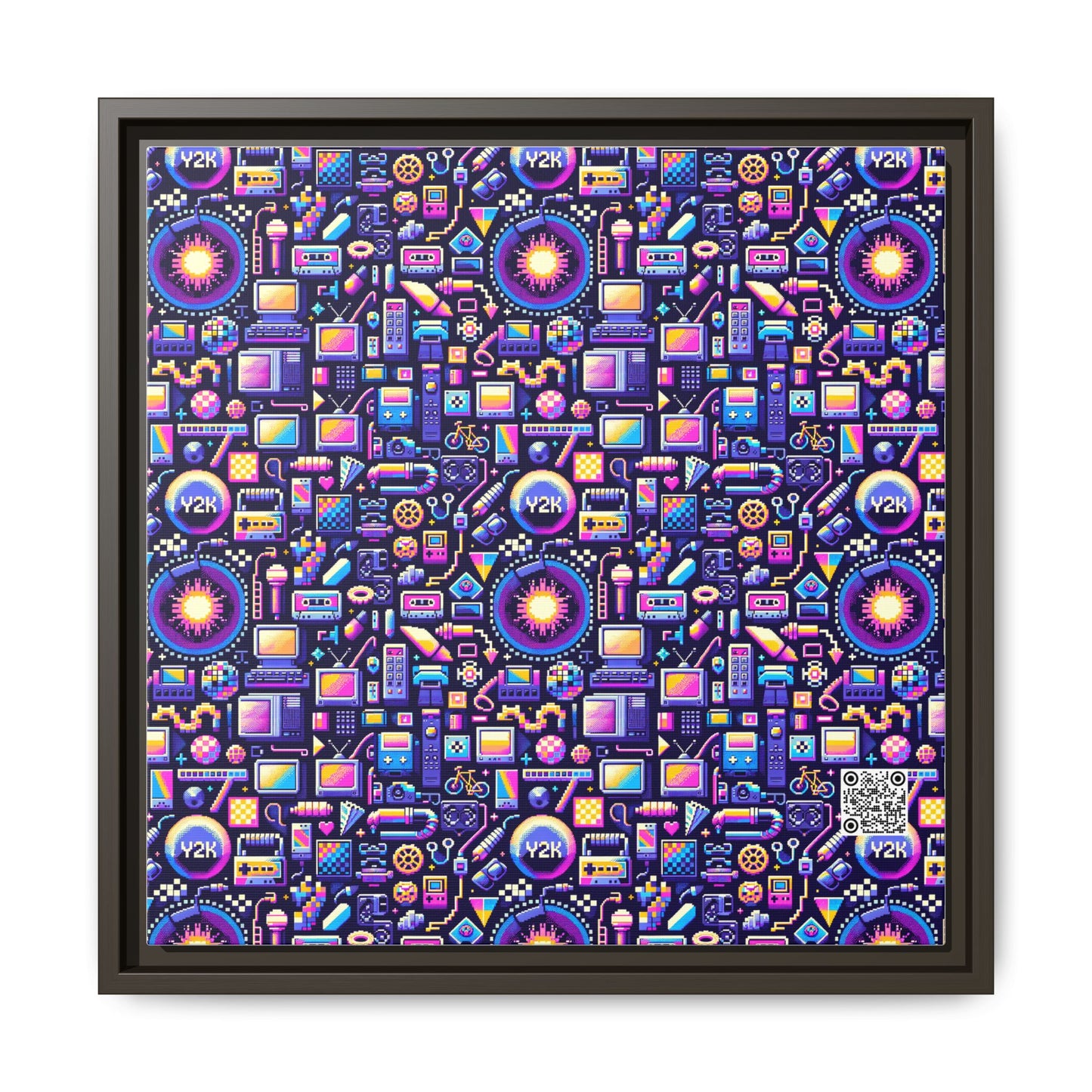 Digital Nostalgia Modern Retro Fusion Matte Canvas, Framed (multi-Color) - 8404 Design-64 B