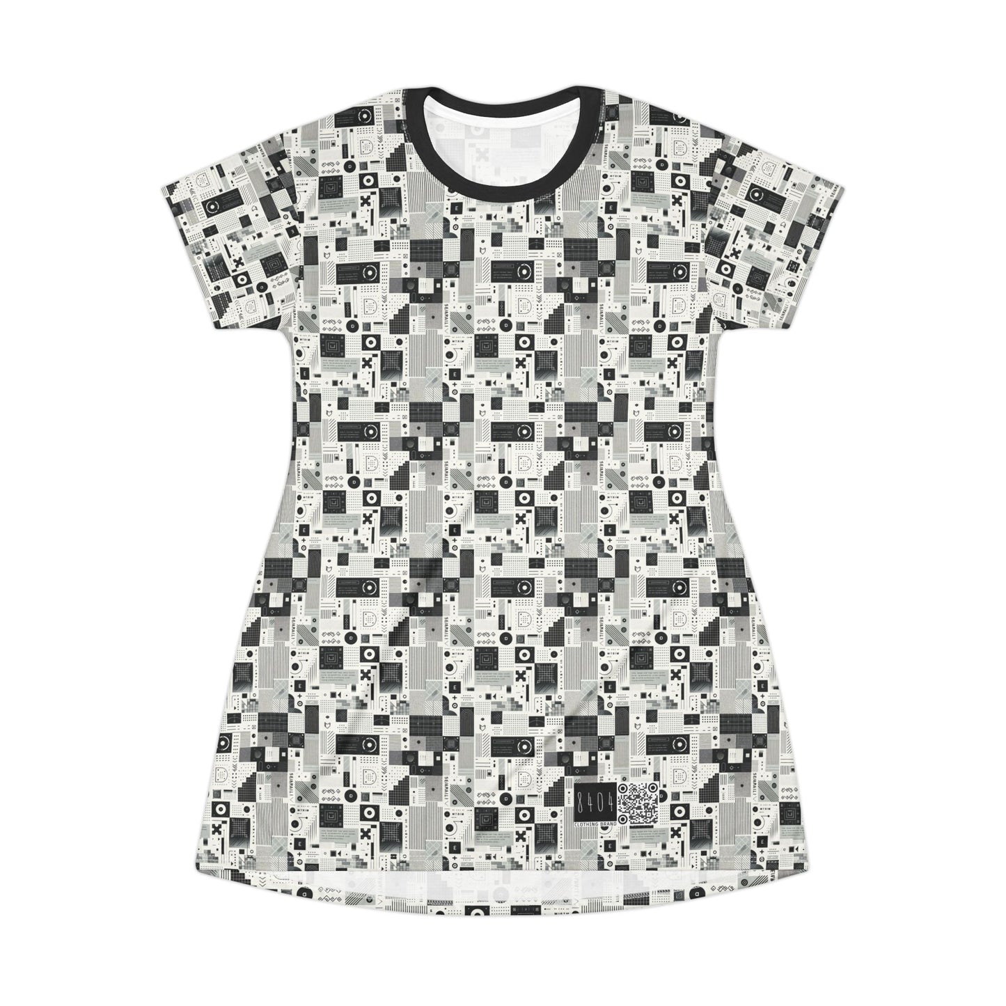 Digital Minimalism Minimalist Tech T-Shirt Dress - 8404 Design-50