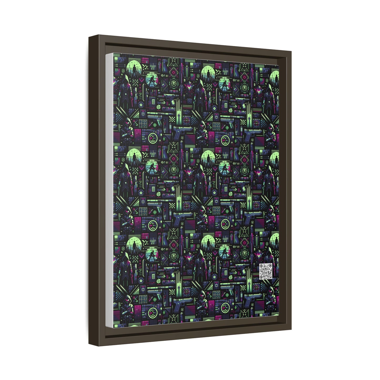 Tech Noir Futuristic Cyberpunk Matte Canvas, Framed (multi-Color) - 8404 Design-63 A