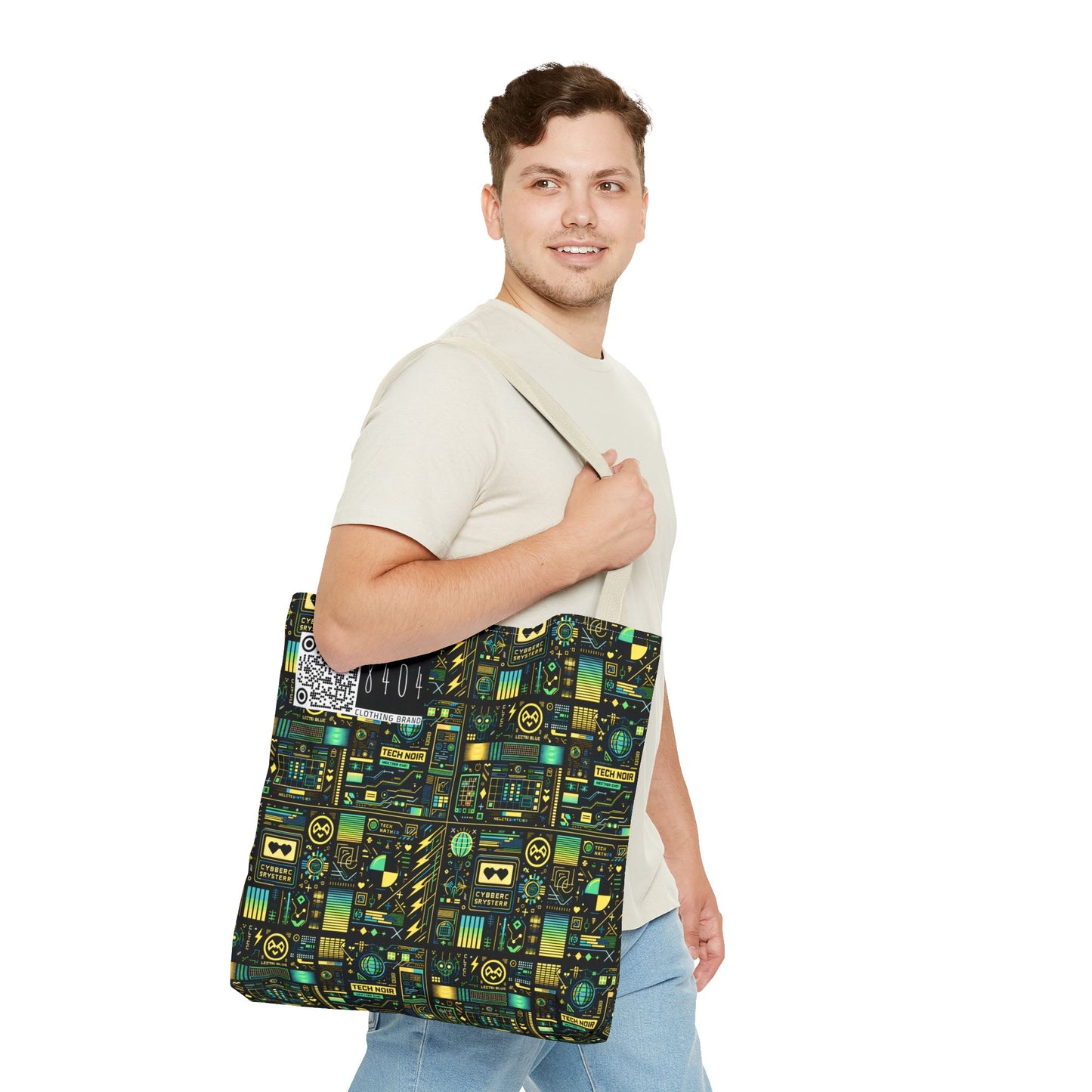 Digital Dystopia Tech Noir Tote Bag - 8404 Design-57