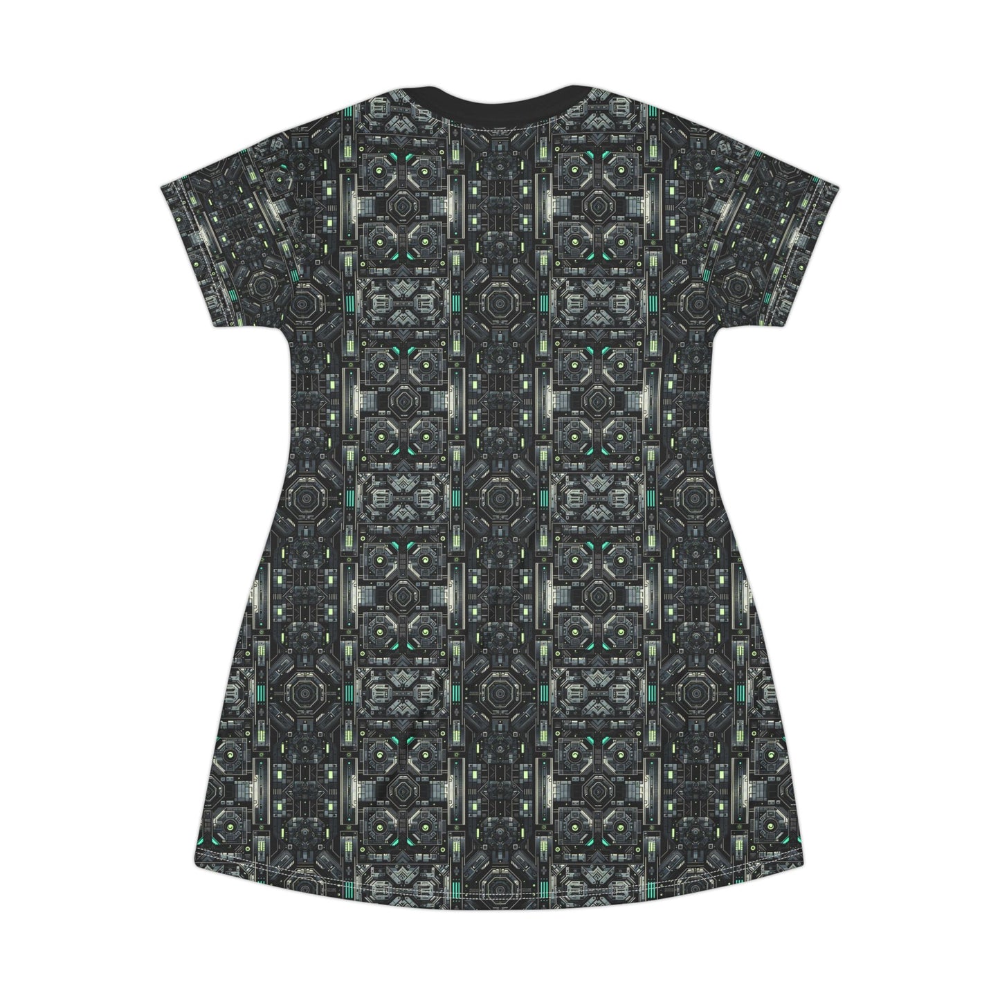 Tech Noir Tech-Forward Minimalism T-Shirt Dress - 8404 Design-52