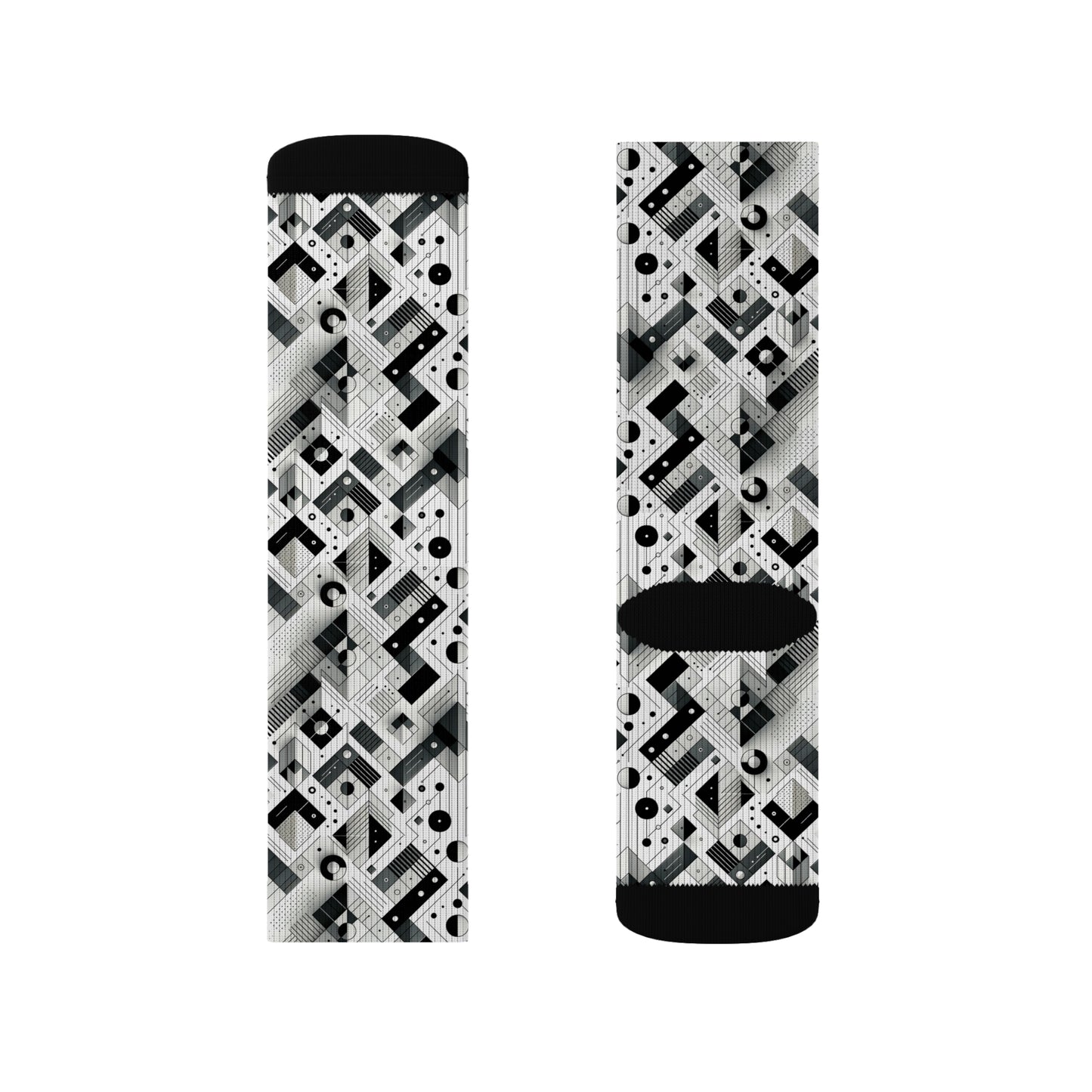 Digital Minimalism Minimalist Tech Sublimation Socks - 8404 Design-69