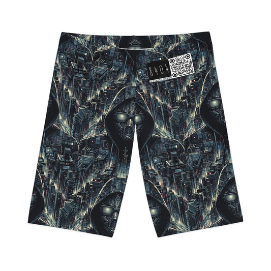 Tech Noir Aesthetics Sleek Tech Streetwear Women's Bike Shorts - 8404 Design-56
