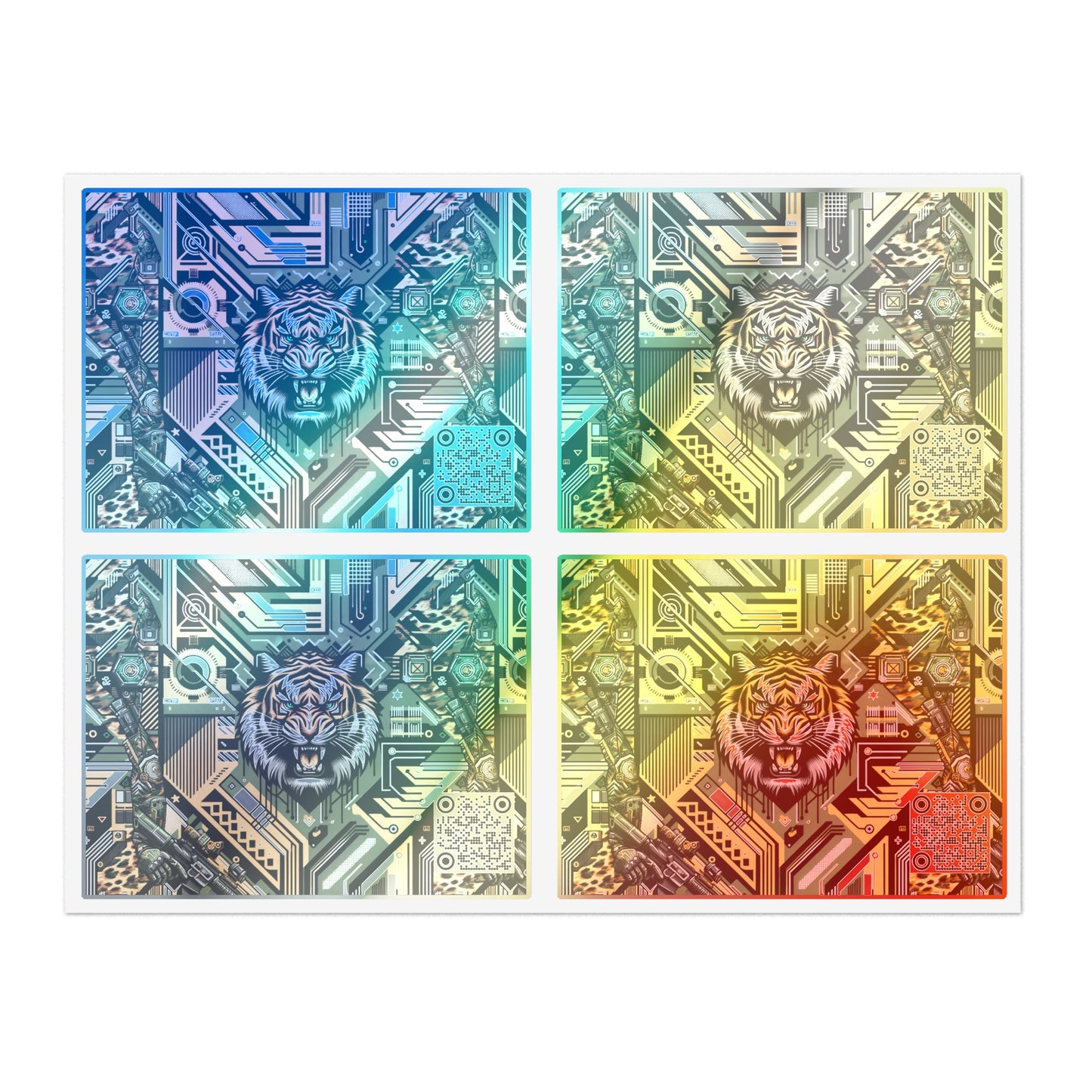 Neo-Camo Fusion Tech-Forward Streetwear Sticker Sheets - 8404 Design-58