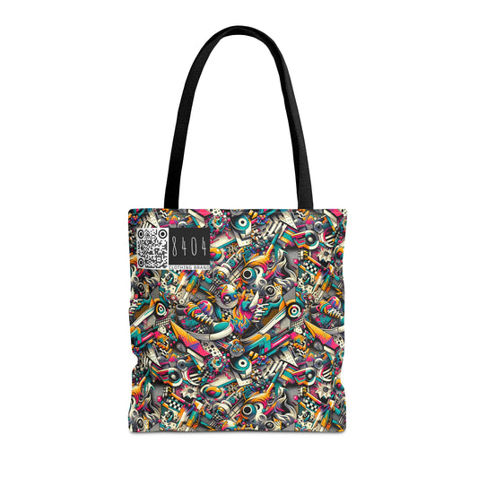 Urban Graffiti Fusion Eclectic Street Art Meets Modern Tech Culture Tote Bag - 8404 Design-55