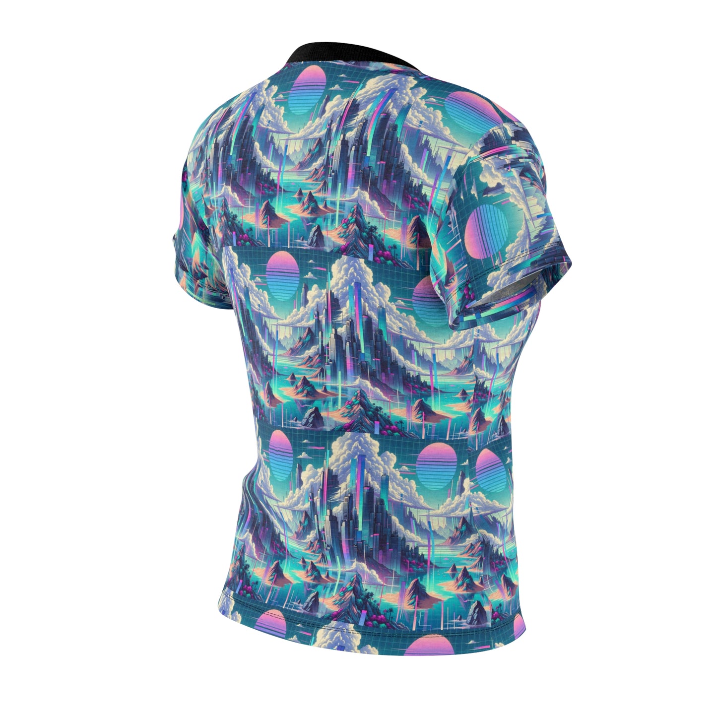 Digital Dreamscapes Digitally-Inspired Streetwear With a Dreamy, Surreal Twist Women's Cut & Sew Tee - 8404 Design-53