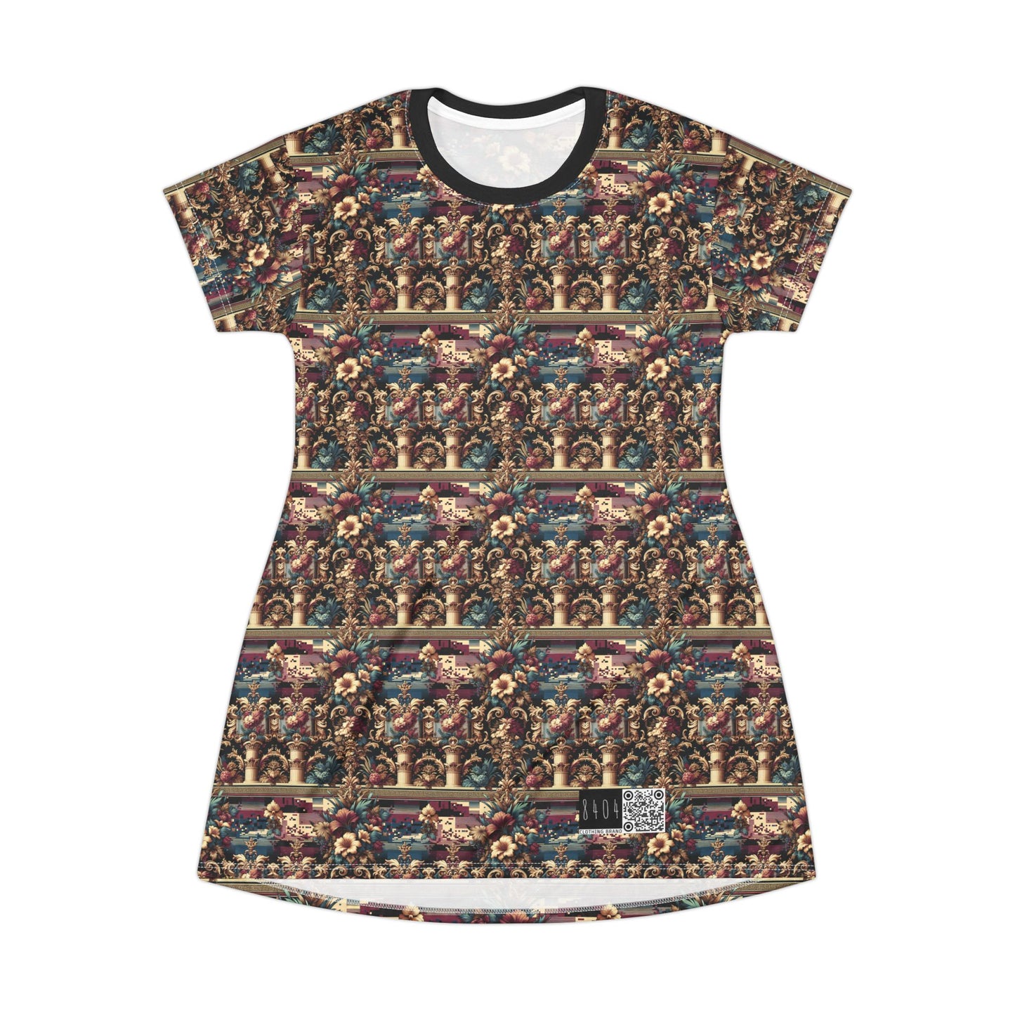 Digital Renaissance Modern Baroque Fusion T-Shirt Dress - 8404 Design-58