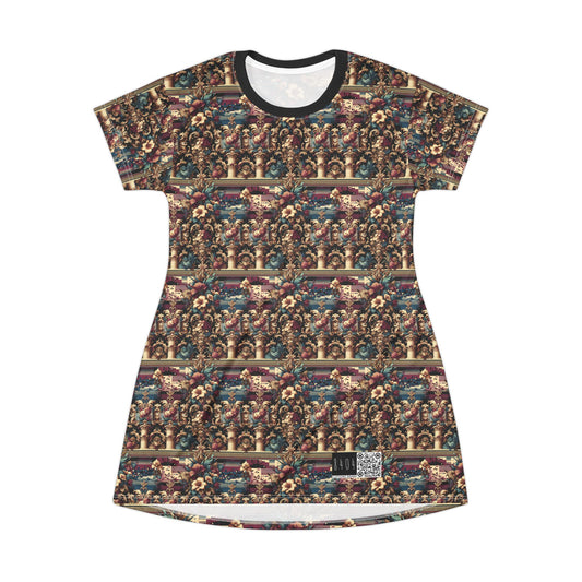 Digital Renaissance Modern Baroque Fusion T-Shirt Dress - 8404 Design-58