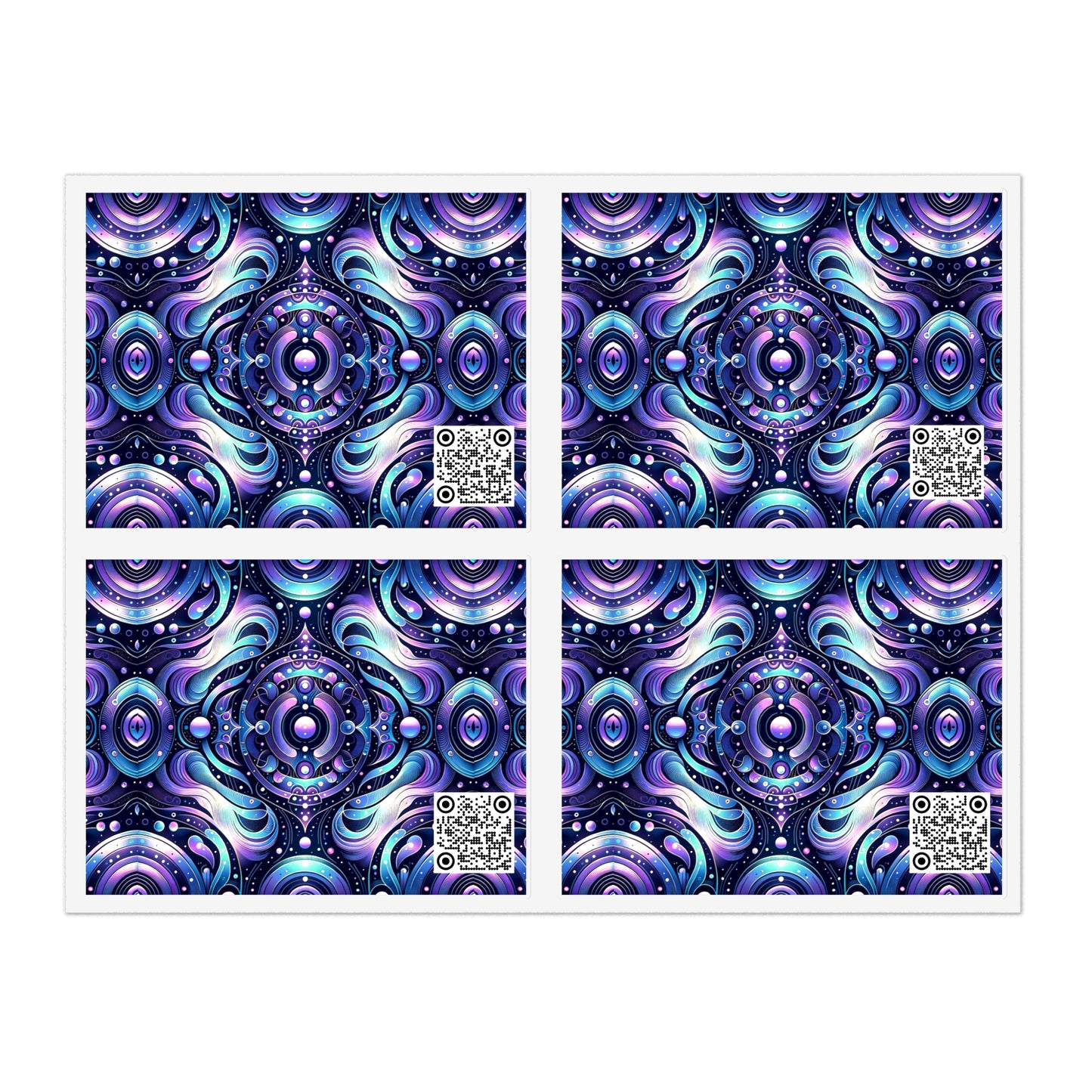 Iridescent Tech Fusion Tech-Forward Streetwear Sticker Sheets - 8404 Design-62