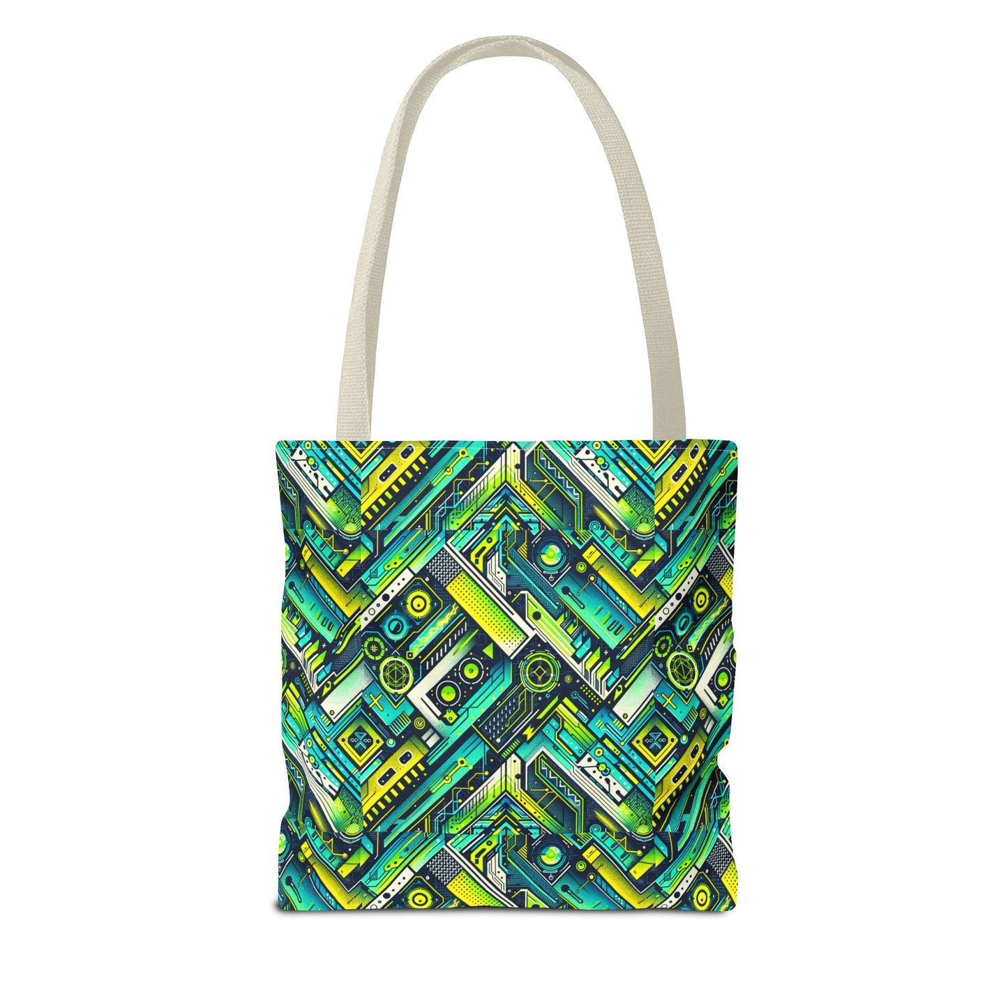 Tech-Infused Neon Tech-Forward Streetwear Tote Bag - 8404 Design-52