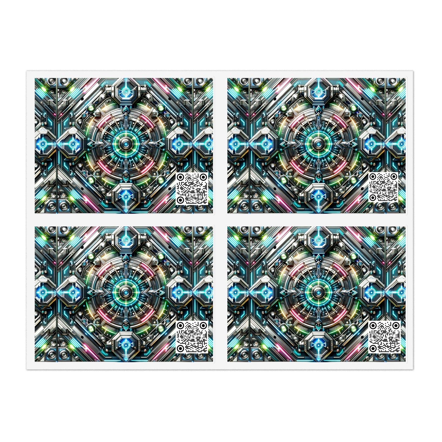 Tech-Infused Futurism Futuristic Tech Sticker Sheets - 8404 Design-53