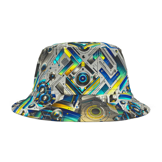 Tech Art Fusion Tech-Forward Streetwear Bucket Hat - 8404 Design-59