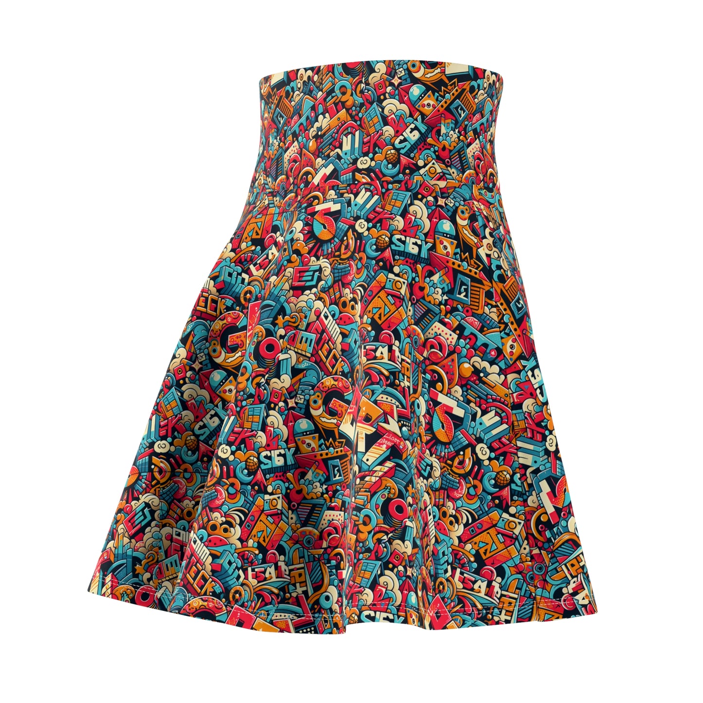 Neo-Traditional Street Art Modern Street Art Fusion Women's Skater Skirt - 8404 Design-58