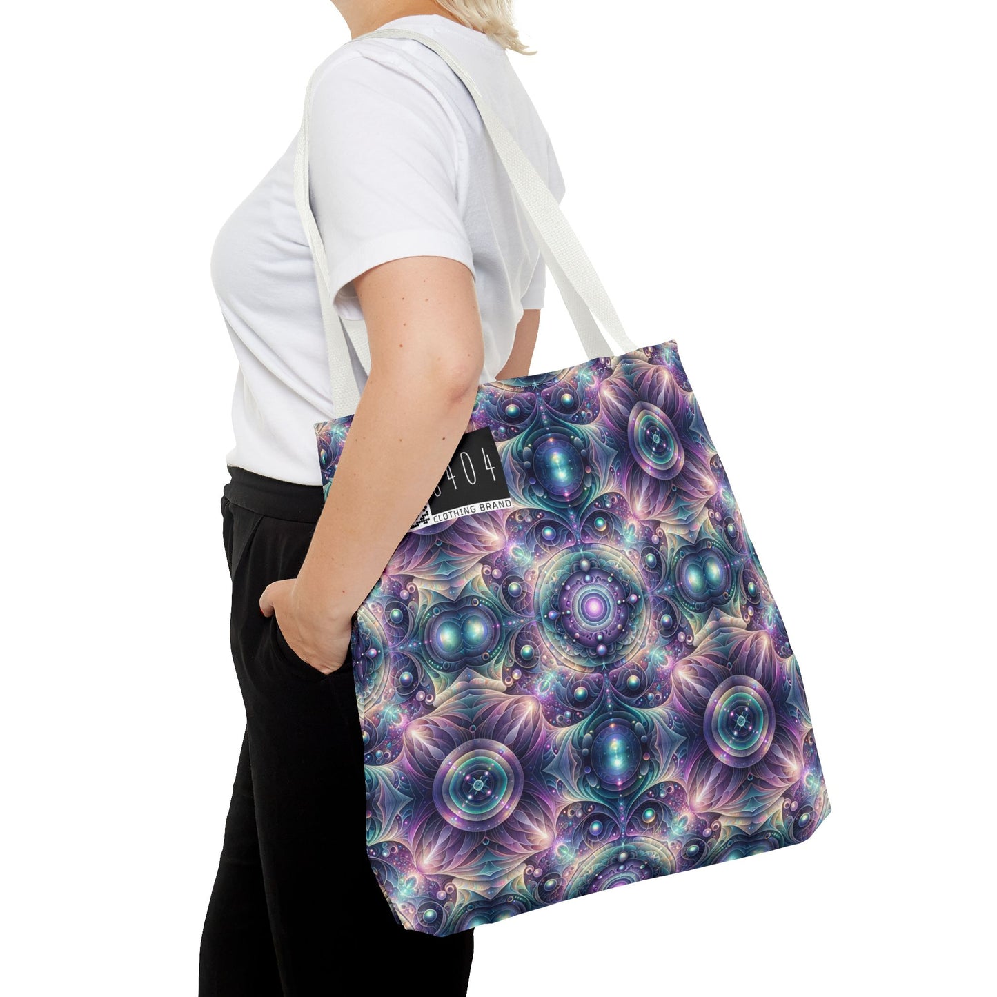 Iridescent Tech Fusion Tech-Forward Streetwear Tote Bag - 8404 Design-61