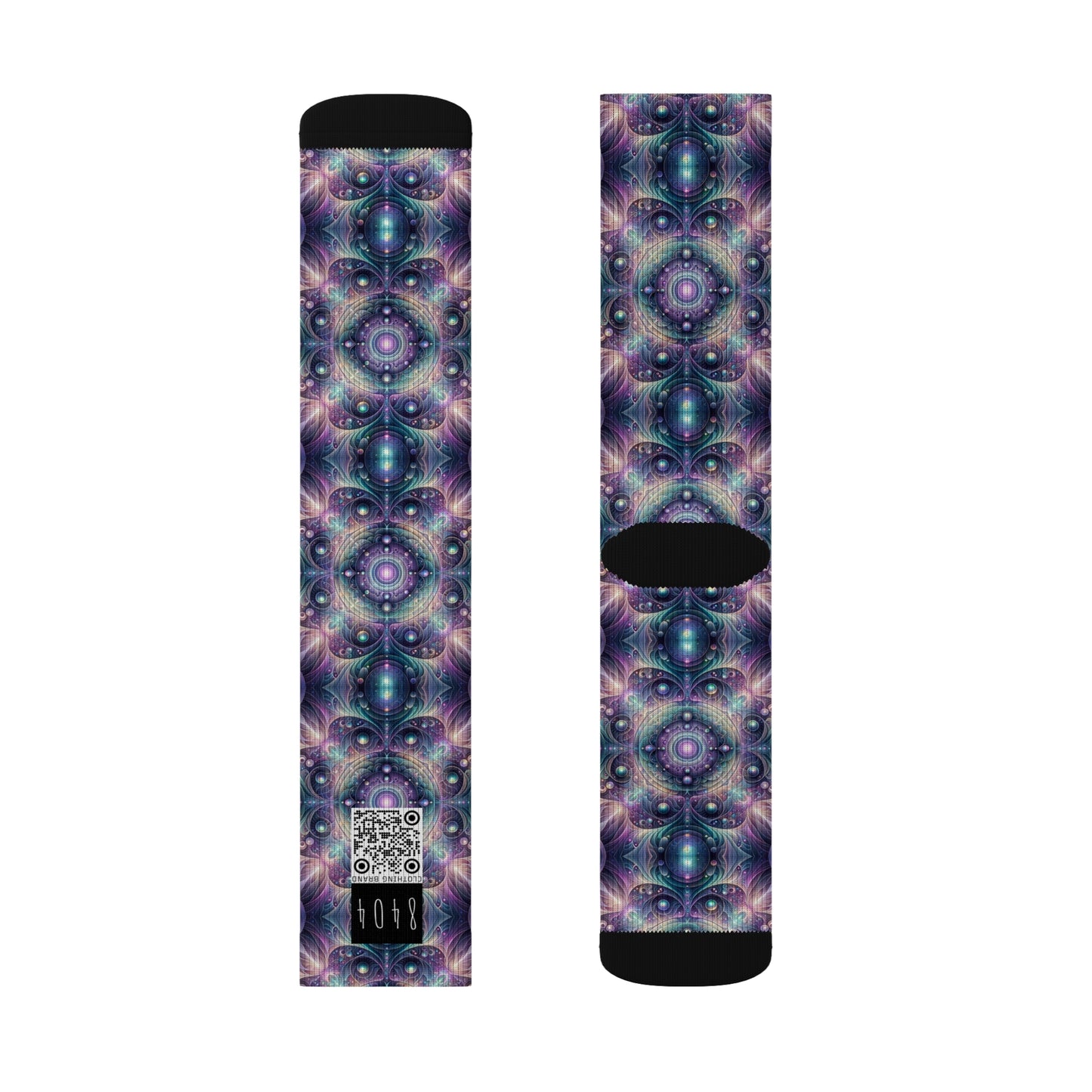 Iridescent Tech Fusion Tech-Forward Streetwear Sublimation Socks - 8404 Design-61