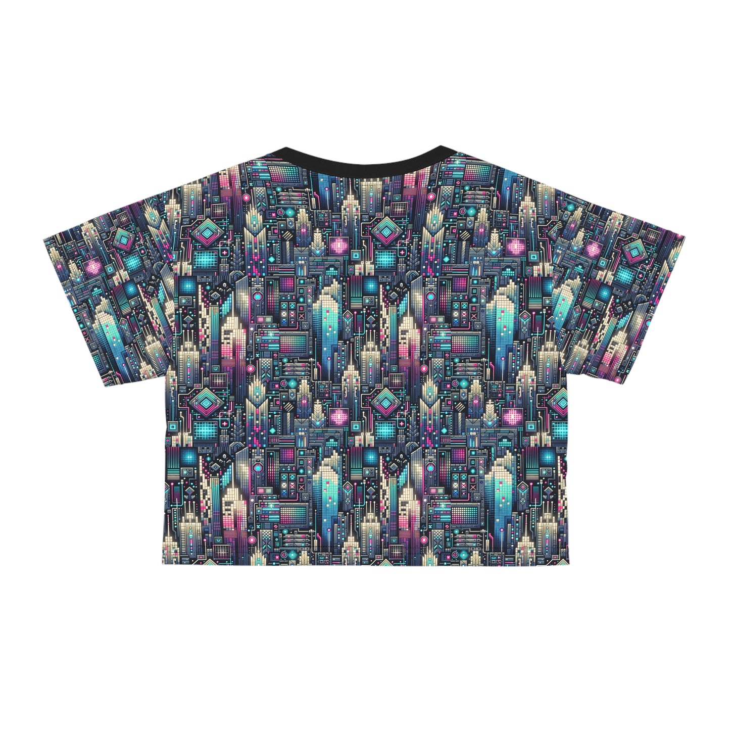 Digital Renaissance Tech-Forward Maximalism Crop Tee - 8404 Design-56