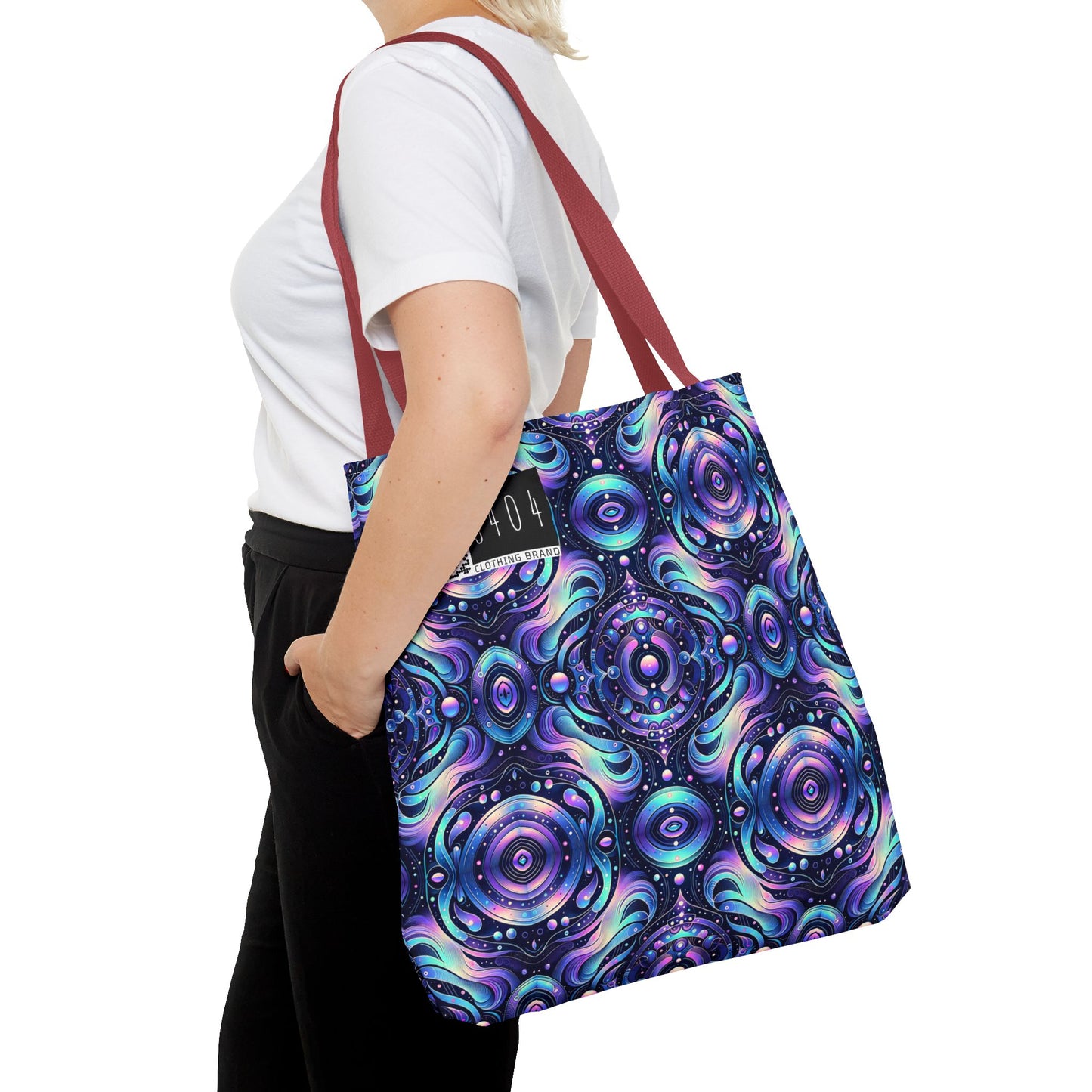 Iridescent Tech Fusion Tech-Forward Streetwear Tote Bag - 8404 Design-62