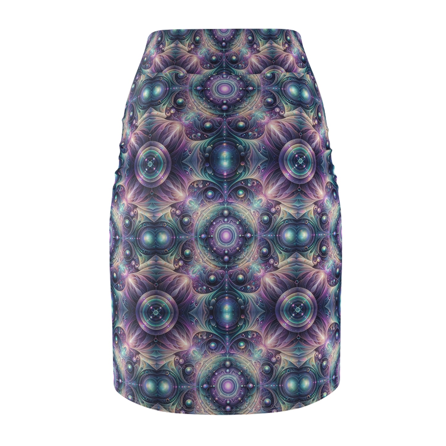 Iridescent Tech Fusion Tech-Forward Streetwear Women's Pencil Skirt - 8404 Design-61