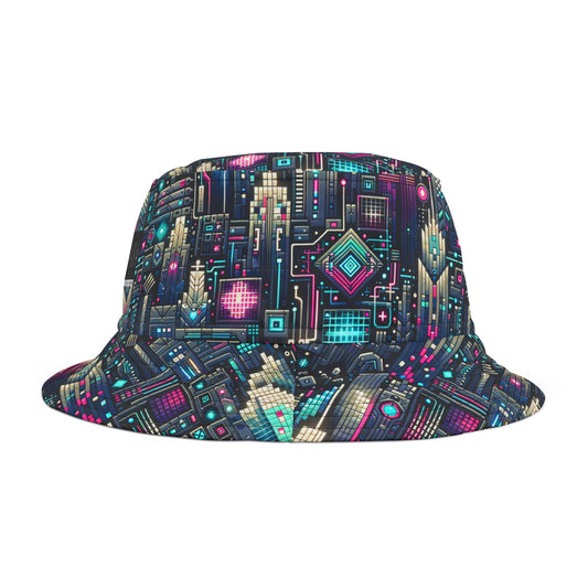 Digital Renaissance Tech-Forward Maximalism Bucket Hat - 8404 Design-56