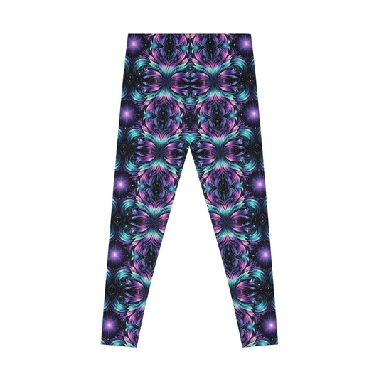 Iridescent Dream Futuristic Tech Stretch Leggings - 8404 Design-60