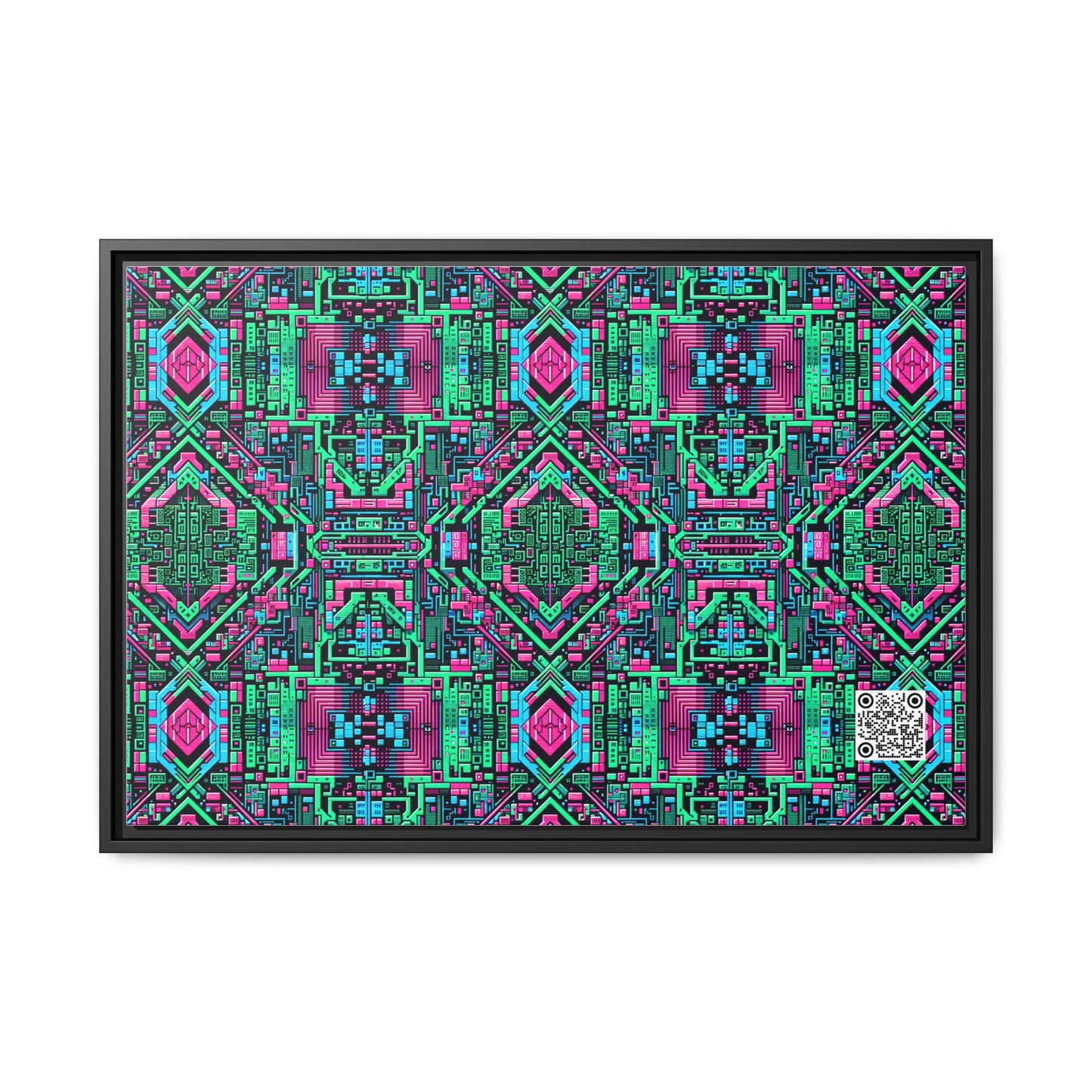 Digital Glitch Vibes Tech-Inspired Streetwear Matte Canvas, Framed (multi-Color) - 8404 Design-71 A