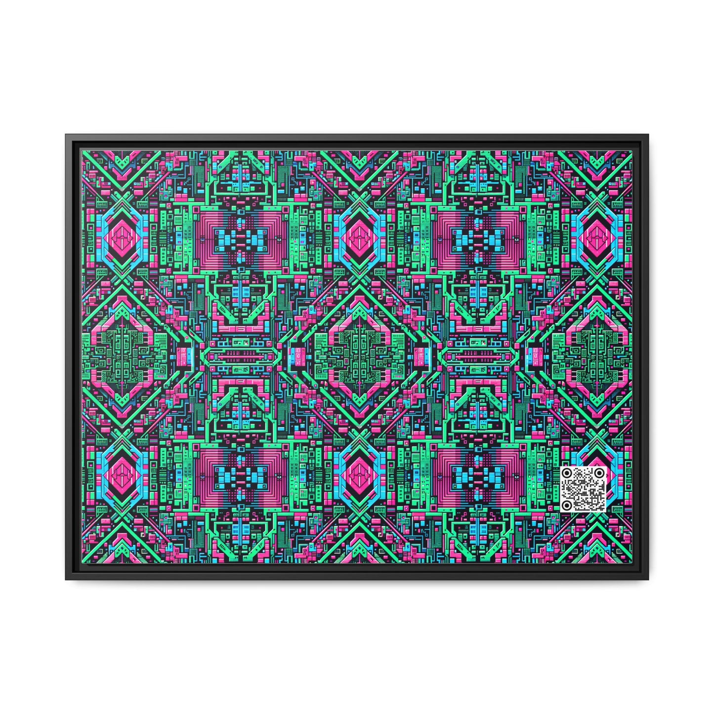 Digital Glitch Vibes Tech-Inspired Streetwear Matte Canvas, Framed (multi-Color) - 8404 Design-71 A