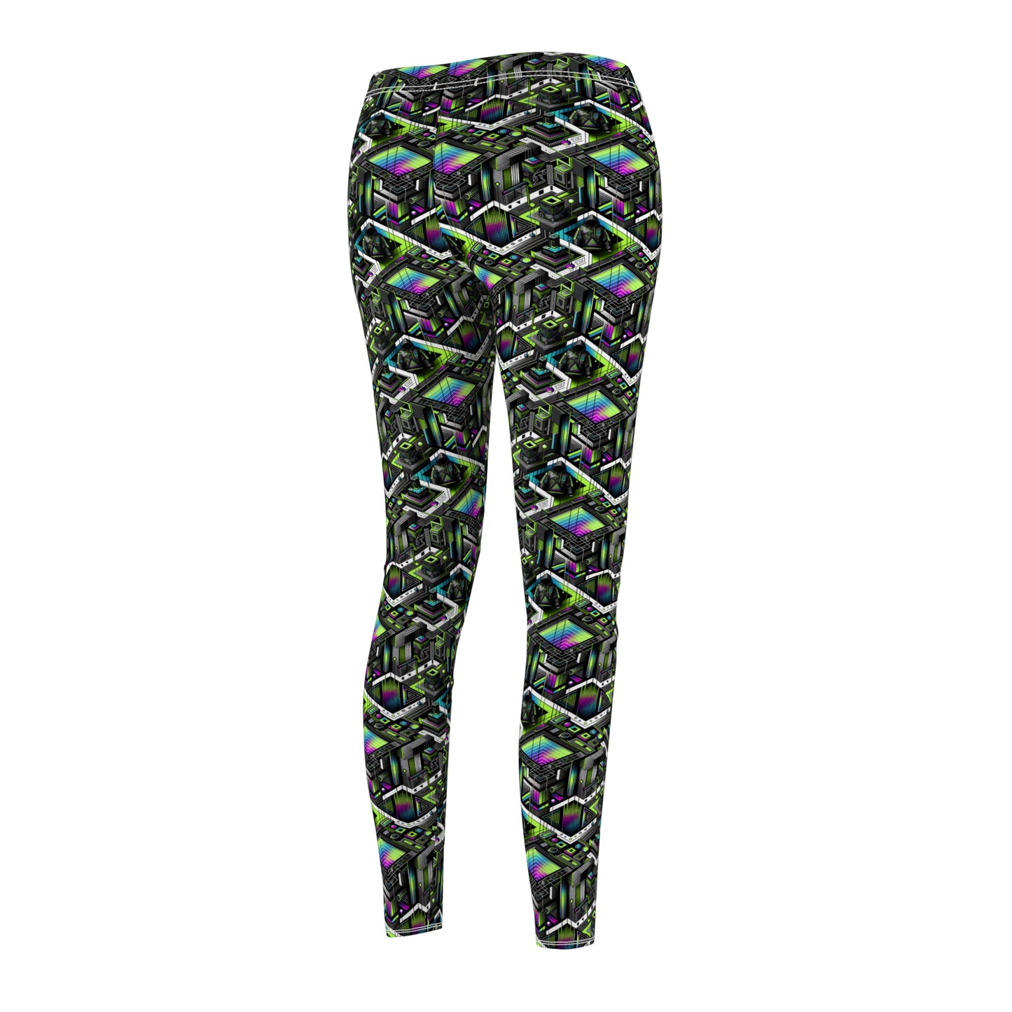 Retro Futurism Graphics Tech-Forward Streetwear Women's Cut & Sew Casual Leggings - 8404 Design-52