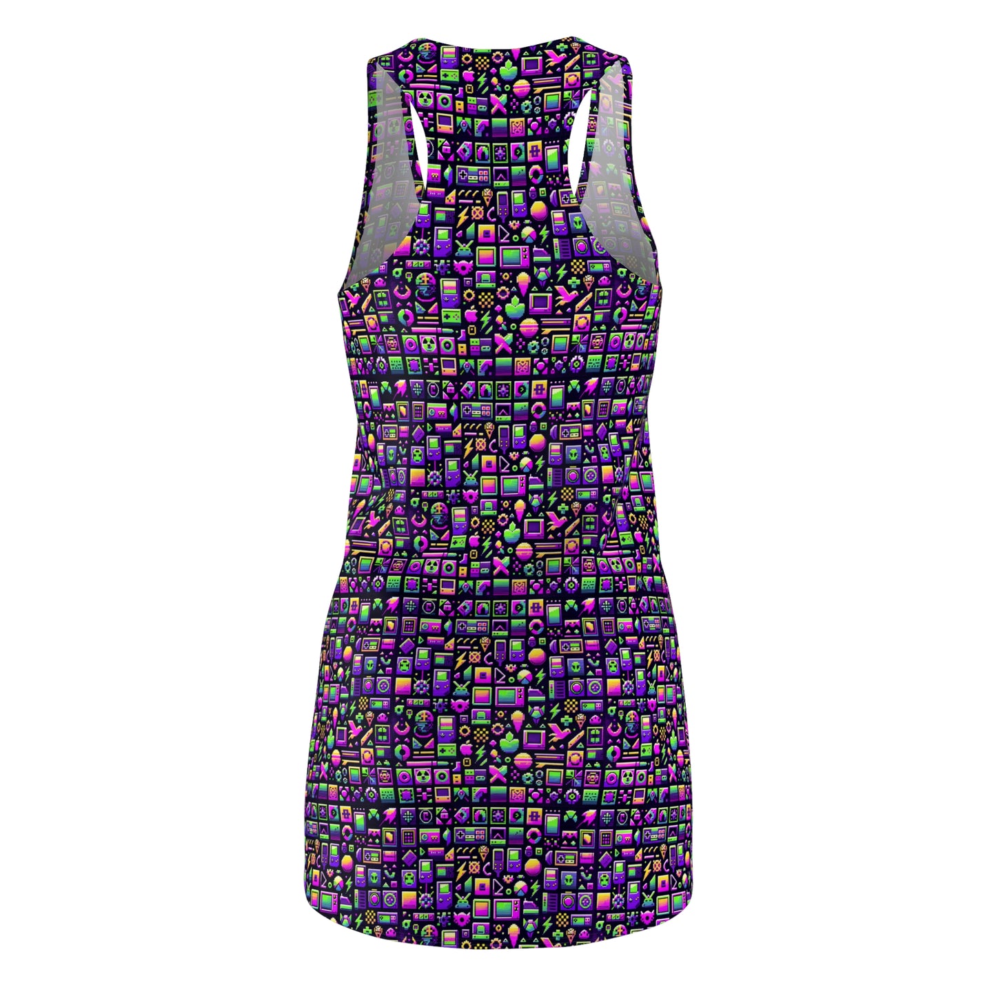 Digital Nostalgia Remix Modern Vintage Fusion Women's Cut & Sew Racerback Dress - 8404 Design-49