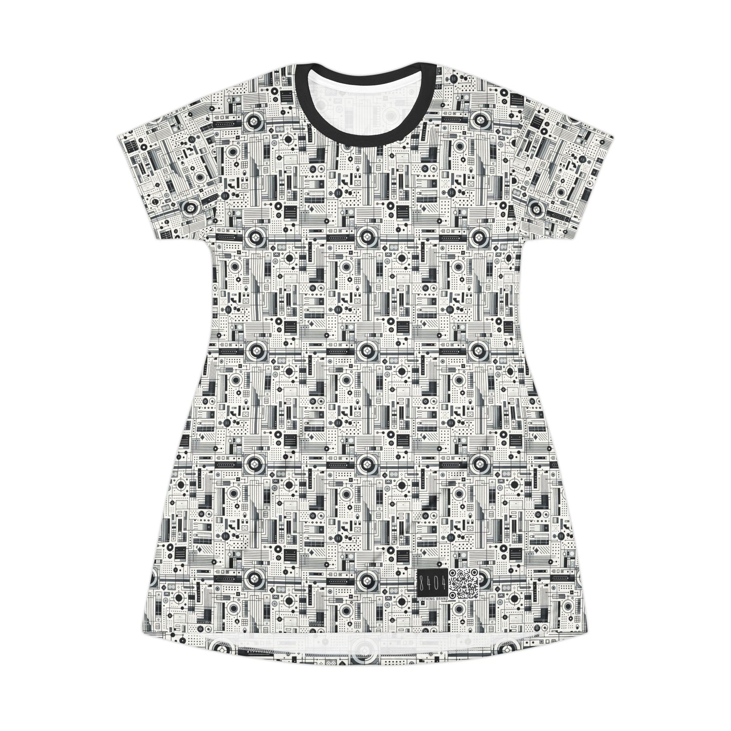 Digital Minimalism Minimalist Tech T-Shirt Dress - 8404 Design-53