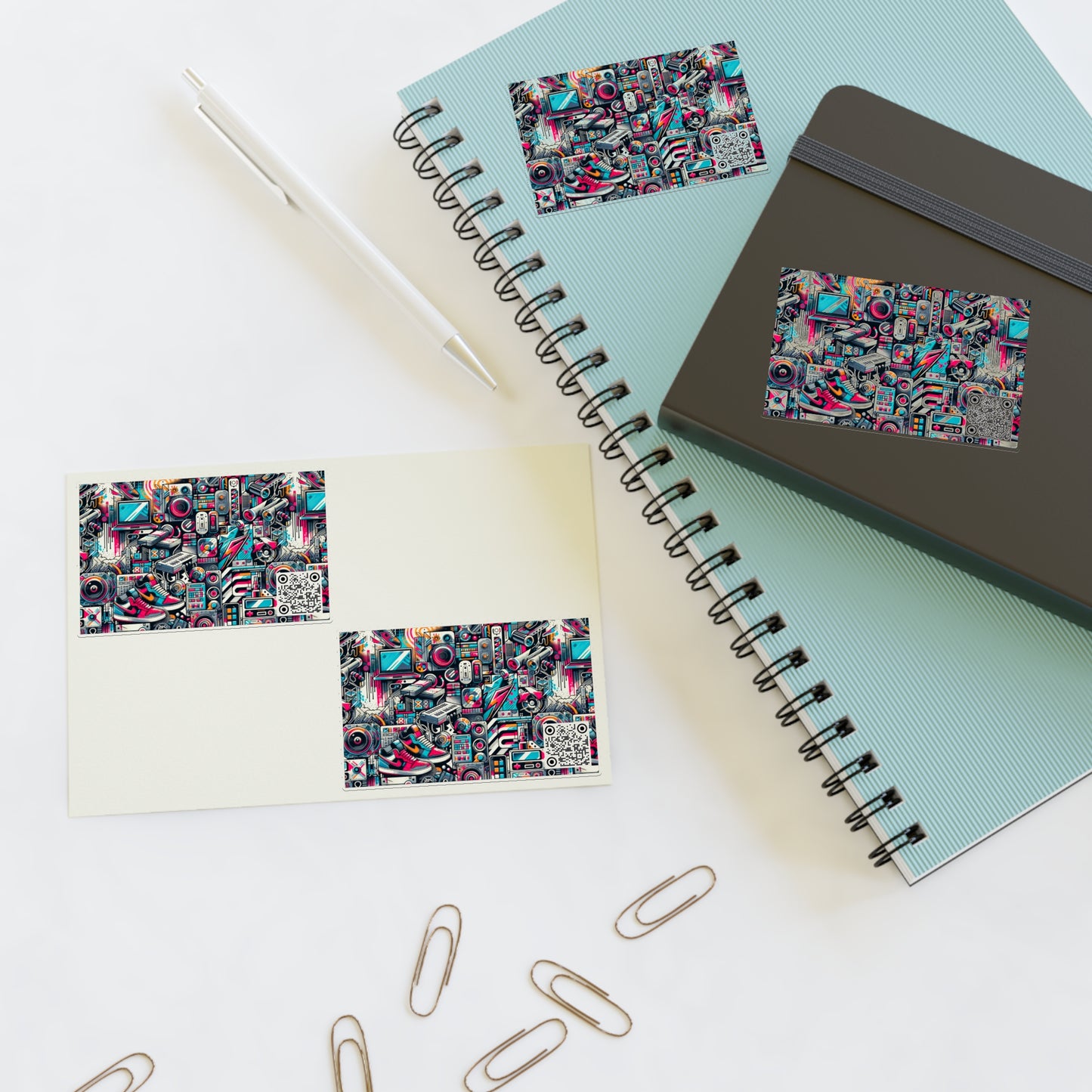 Urban Graffiti Fusion Eclectic Street Art Meets Modern Tech Culture Sticker Sheets - 8404 Design-50