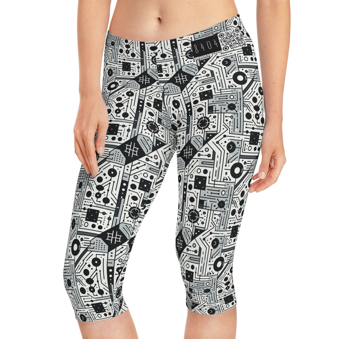 Digital Minimalism Minimalist Tech Women's Capri Leggings - 8404 Design-48