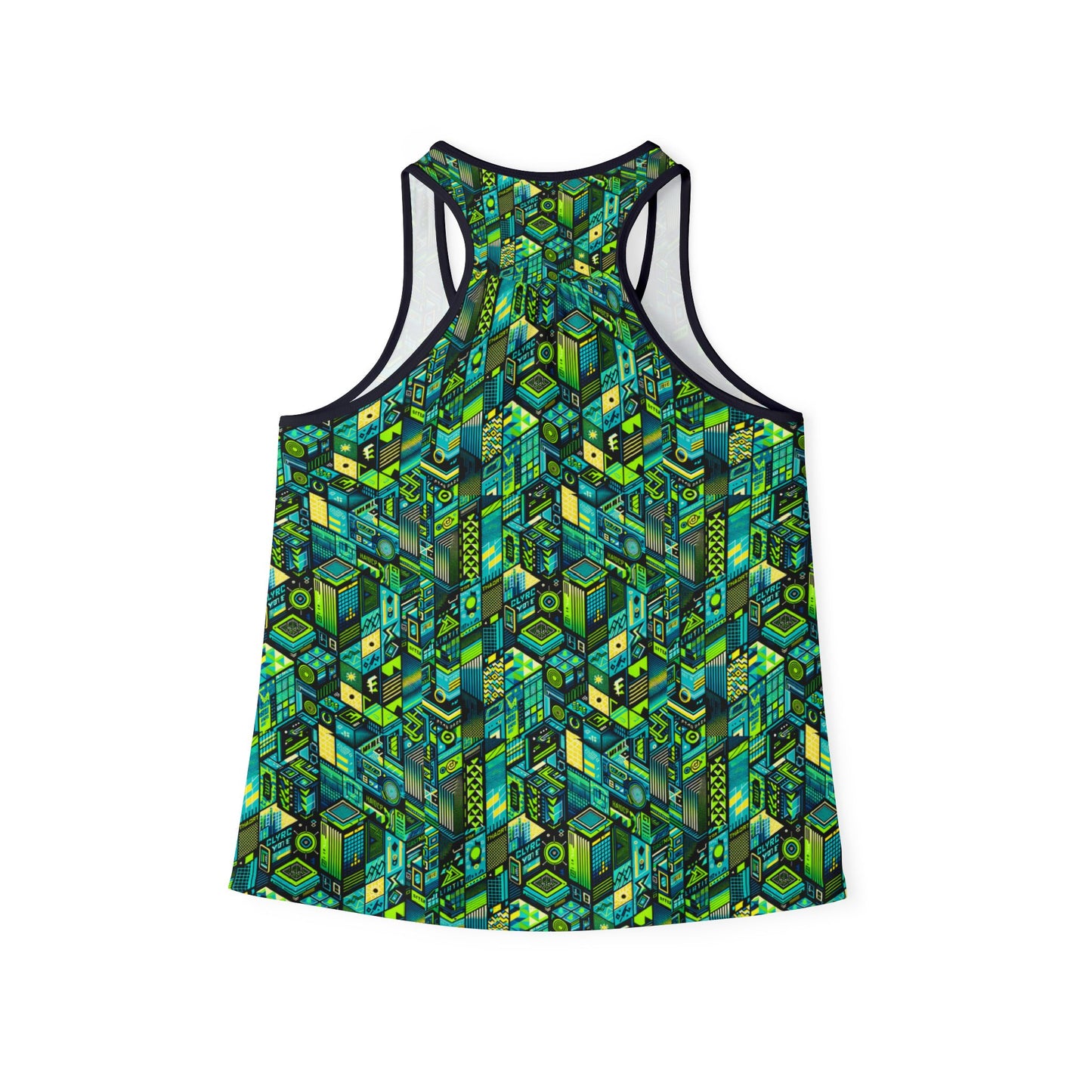 Tech-Infused Neon Tech-Forward Streetwear Women's Tank Top - 8404 Design-61