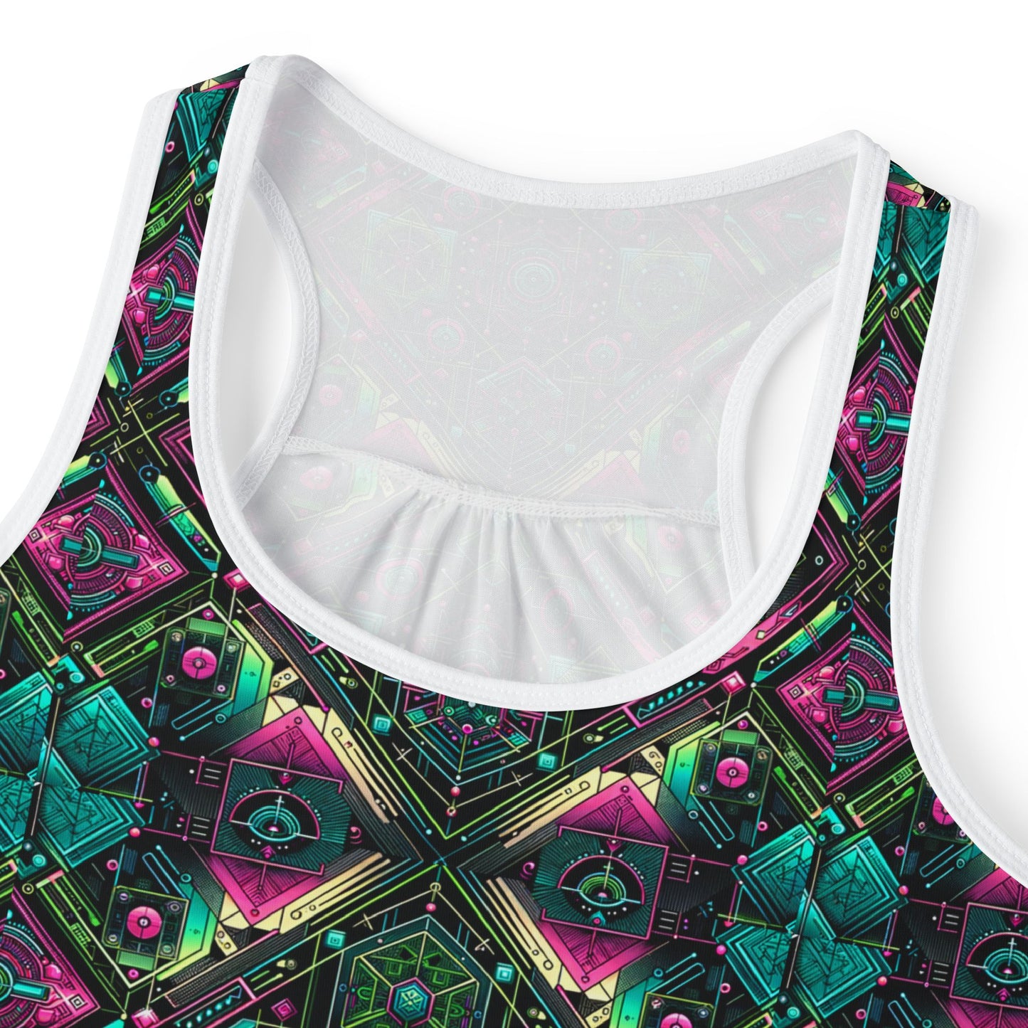 Tech-Infused Graphics Tech-Forward Streetwear Women's Tank Top - 8404 Design-45