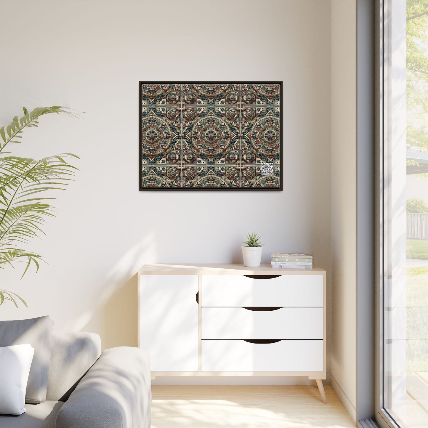 Urban Renaissance Historical Fusion With Street Edge Matte Canvas, Framed (multi-Color) - 8404 Design-57 A