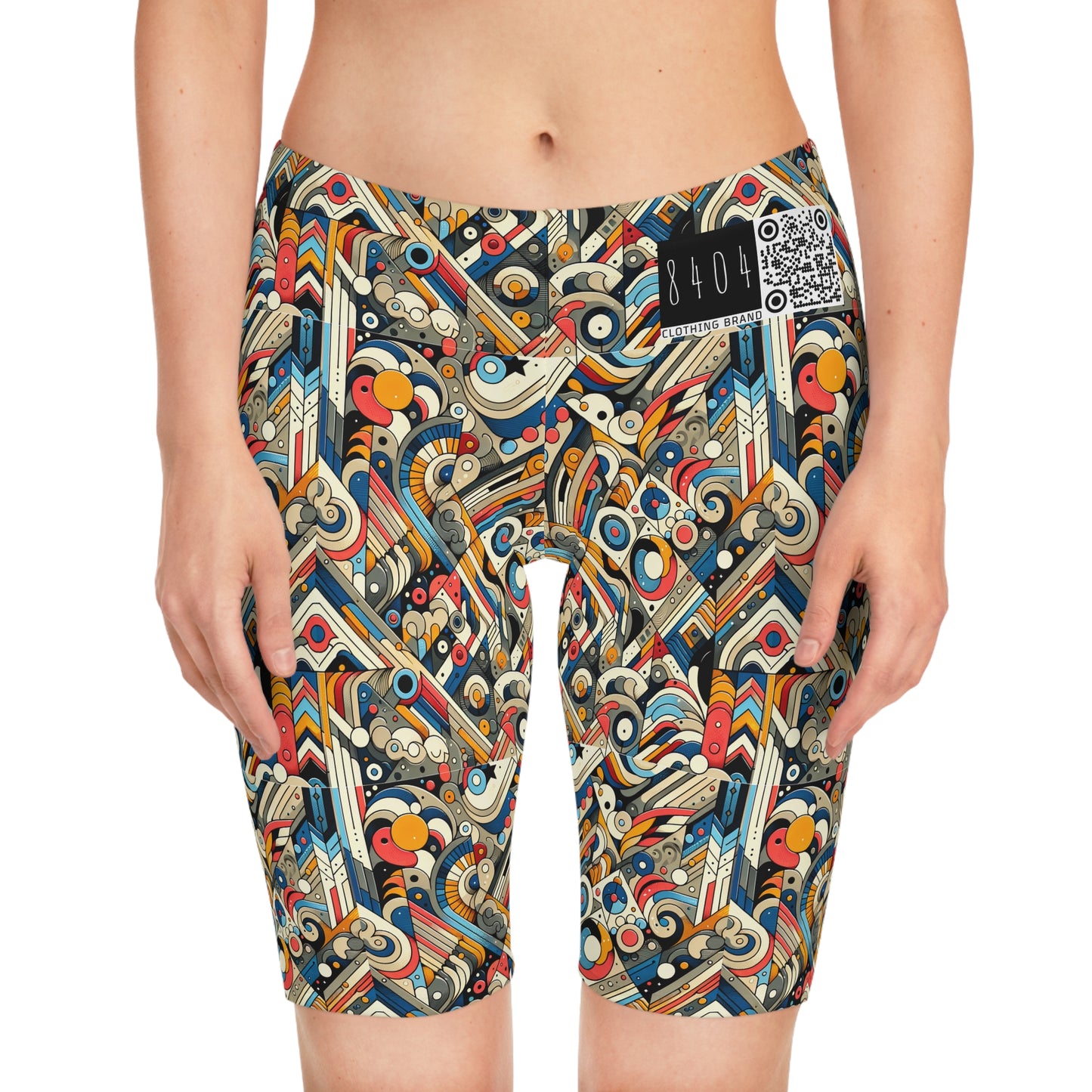 Abstract Graphic Art Modern Artistic Expression Women's Bike Shorts - 8404 Design-62