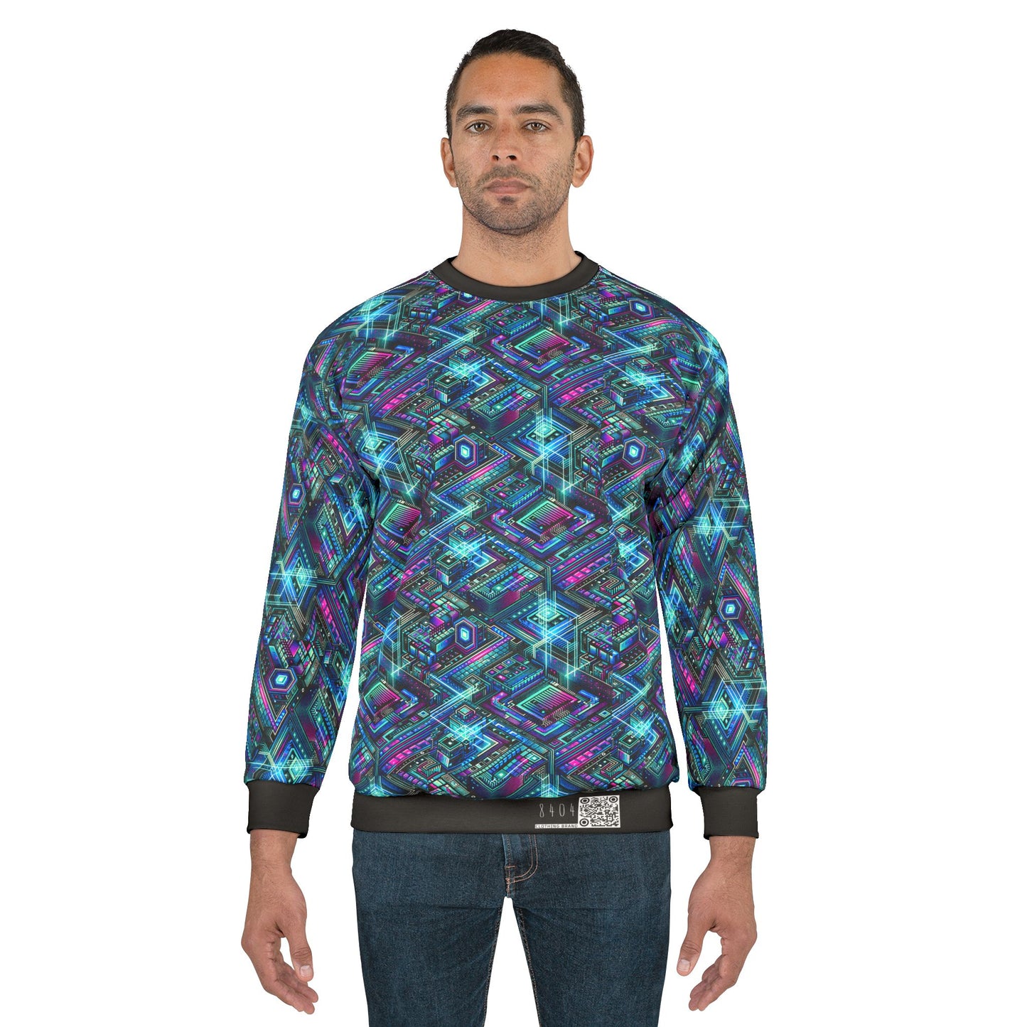 Digital Dreamland Futuristic Tech Aesthetic Sweatshirt - 8404 Design-42