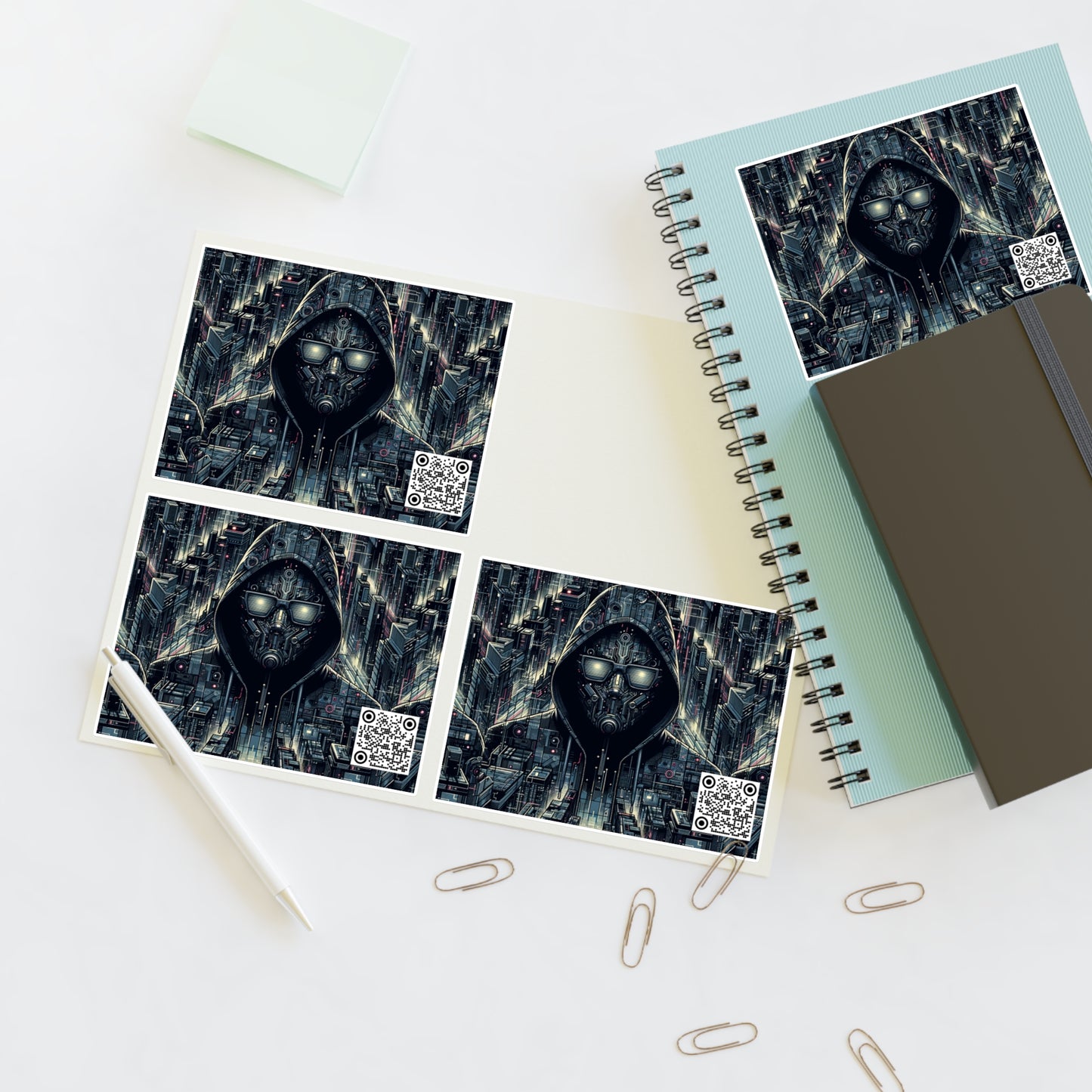 Tech Noir Aesthetics Sleek Tech Streetwear Sticker Sheets - 8404 Design-56