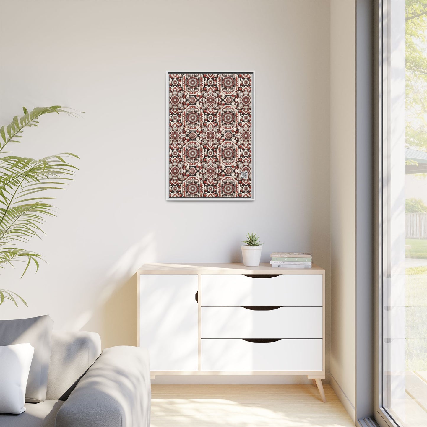 Neo Jomon Sculptural Aesthetics Artisanal Streetwear Matte Canvas, Framed (multi-Color) - 8404 Design-55 A
