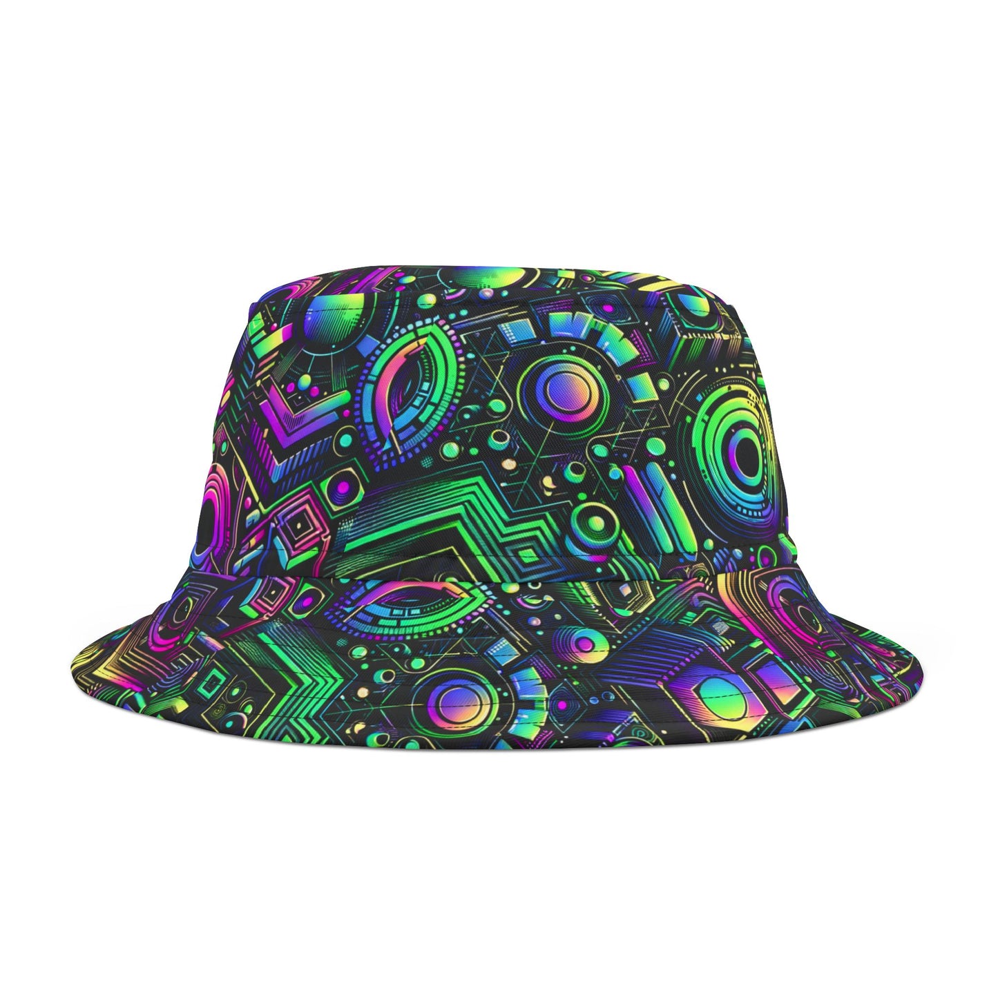 Tech-Tonal Graphics Tech-Forward Streetwear Bucket Hat - 8404 Design-46