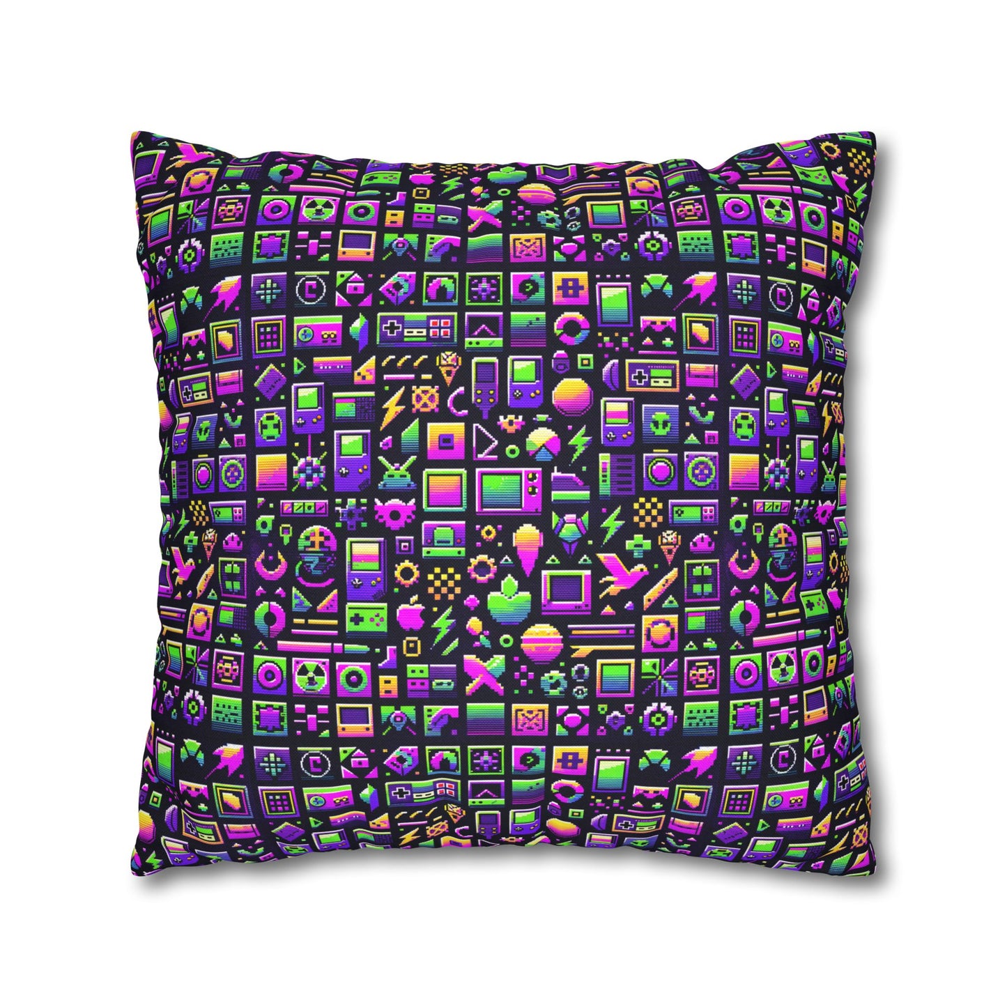 Digital Nostalgia Remix Modern Vintage Fusion Spun Polyester Square Pillowcase - 8404 Design-49