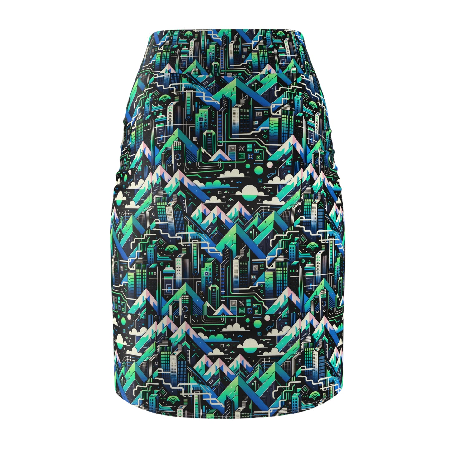 Digital Adventure Graphics Digital Explorer Women's Pencil Skirt - 8404 Design-55