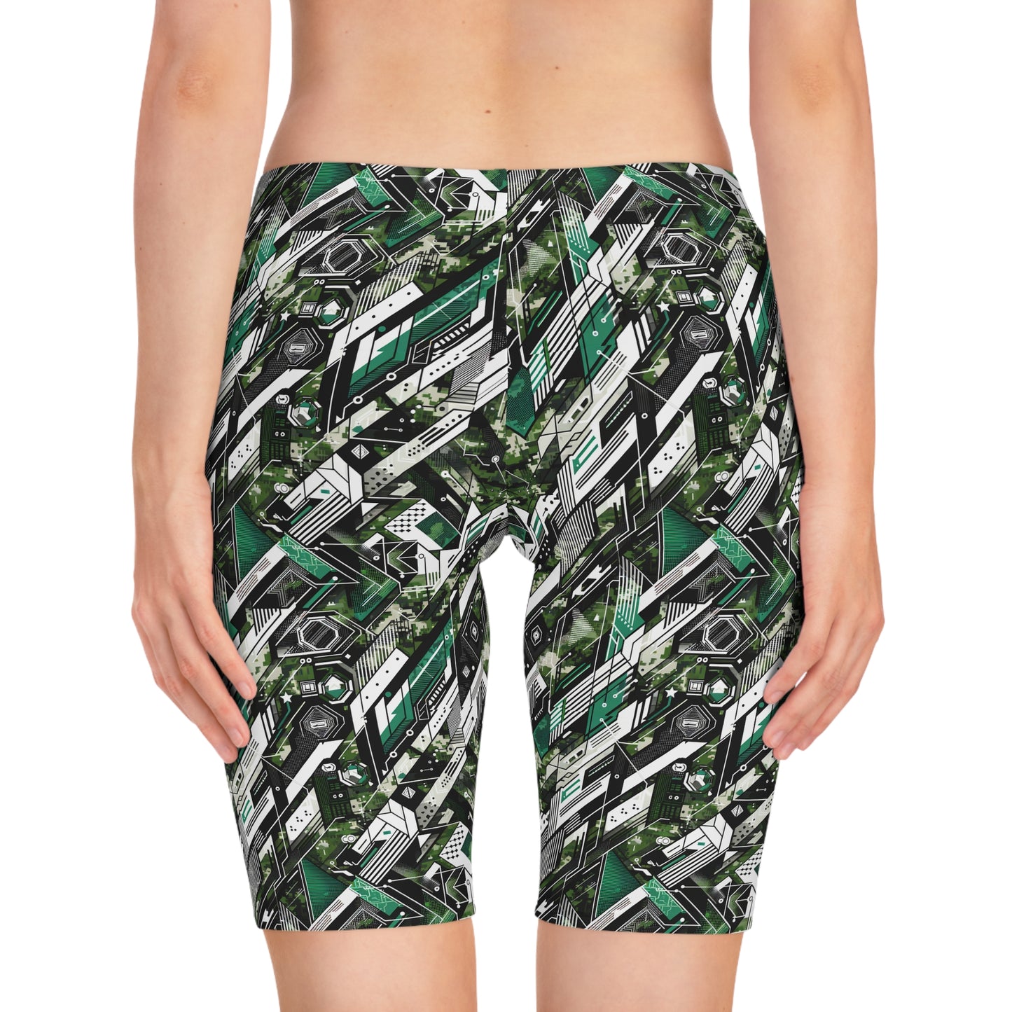 Tech Camo Fusion Tech-Forward Streetwear With a Futuristic Edge Women's Bike Shorts - 8404 Design-63