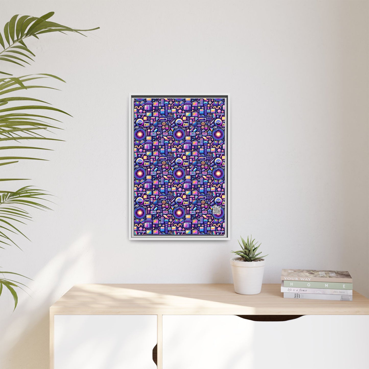 Digital Nostalgia Modern Retro Fusion Matte Canvas, Framed (multi-Color) - 8404 Design-64 B